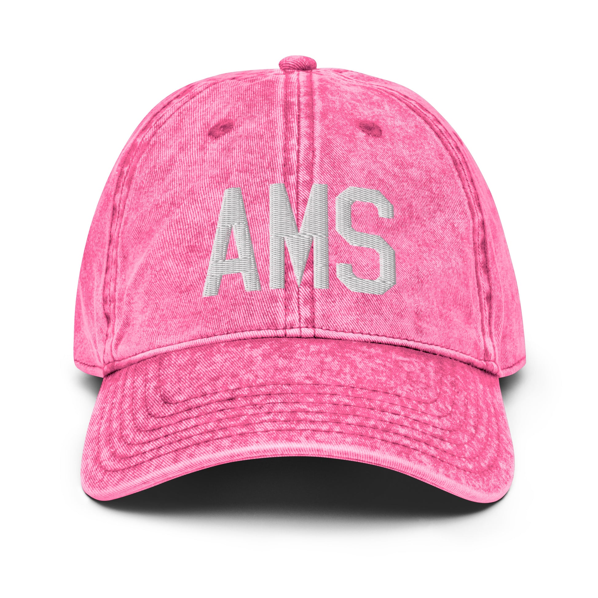 Airport Code Twill Cap - White • AMS Amsterdam • YHM Designs - Image 25