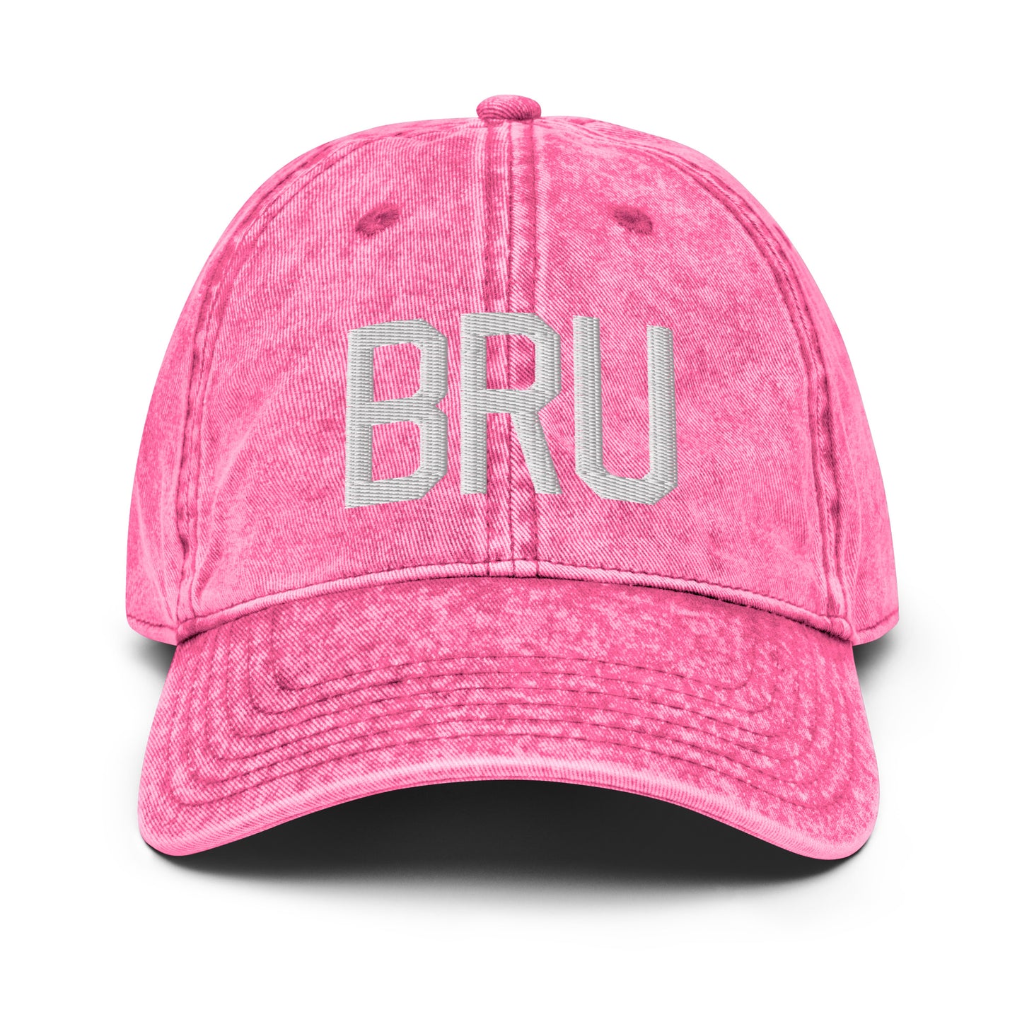 Airport Code Twill Cap - White • BRU Brussels • YHM Designs - Image 25
