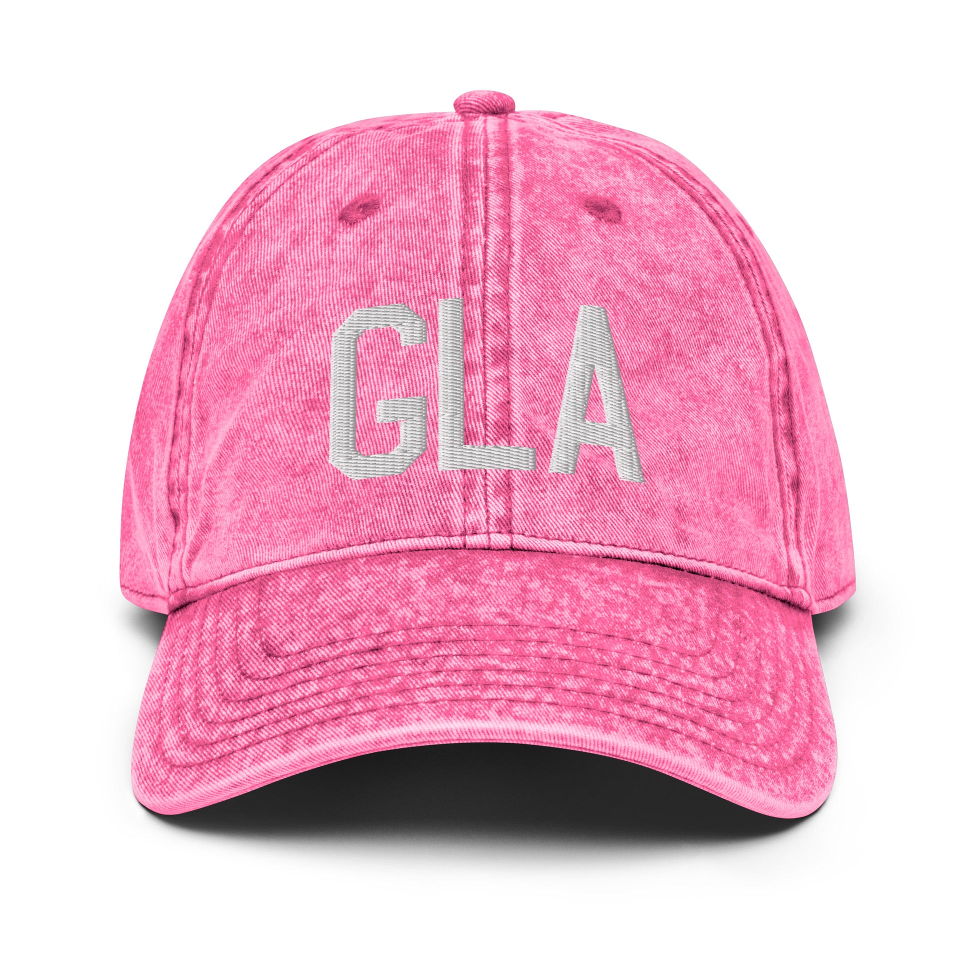 Airport Code Twill Cap - White • GLA Glasgow • YHM Designs - Image 25