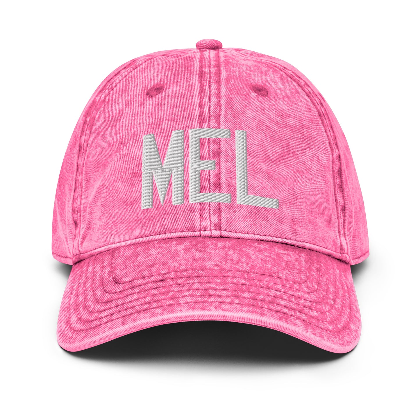 Airport Code Twill Cap - White • MEL Melbourne • YHM Designs - Image 25