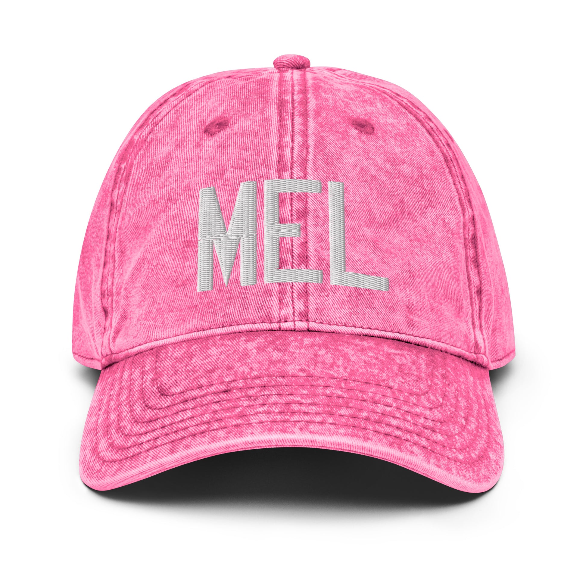 Airport Code Twill Cap - White • MEL Melbourne • YHM Designs - Image 25