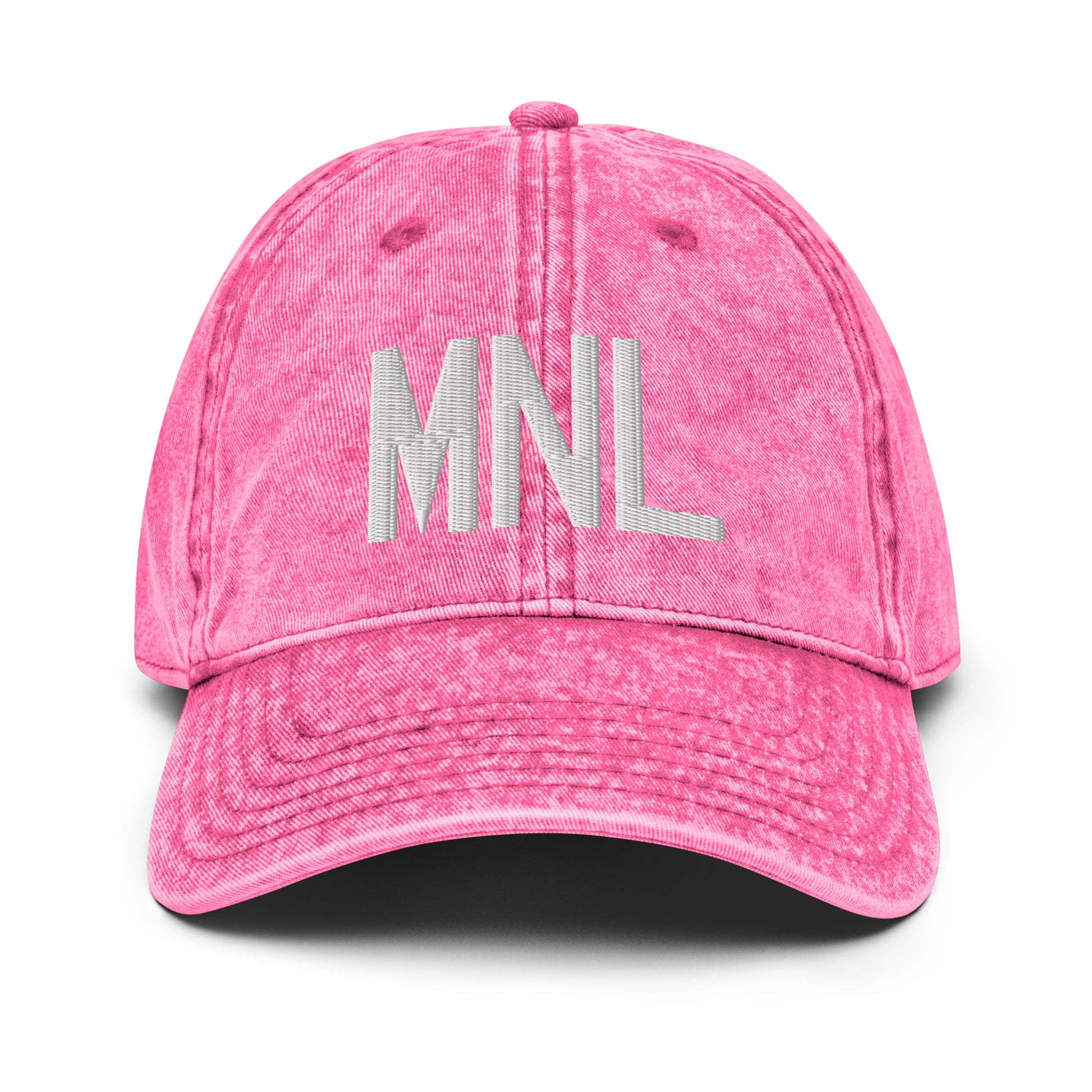 Airport Code Twill Cap - White • MNL Manila • YHM Designs - Image 25