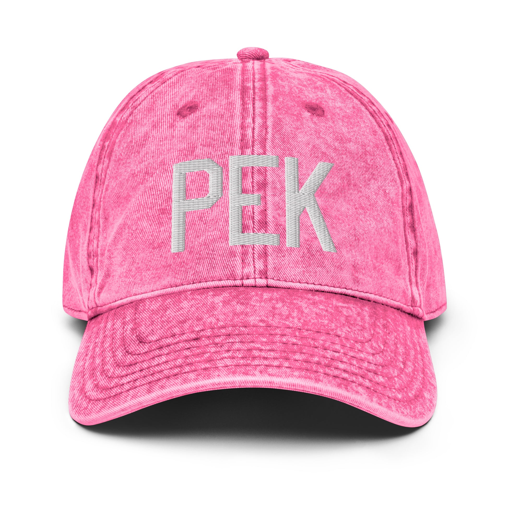 Airport Code Twill Cap - White • PEK Beijing • YHM Designs - Image 25