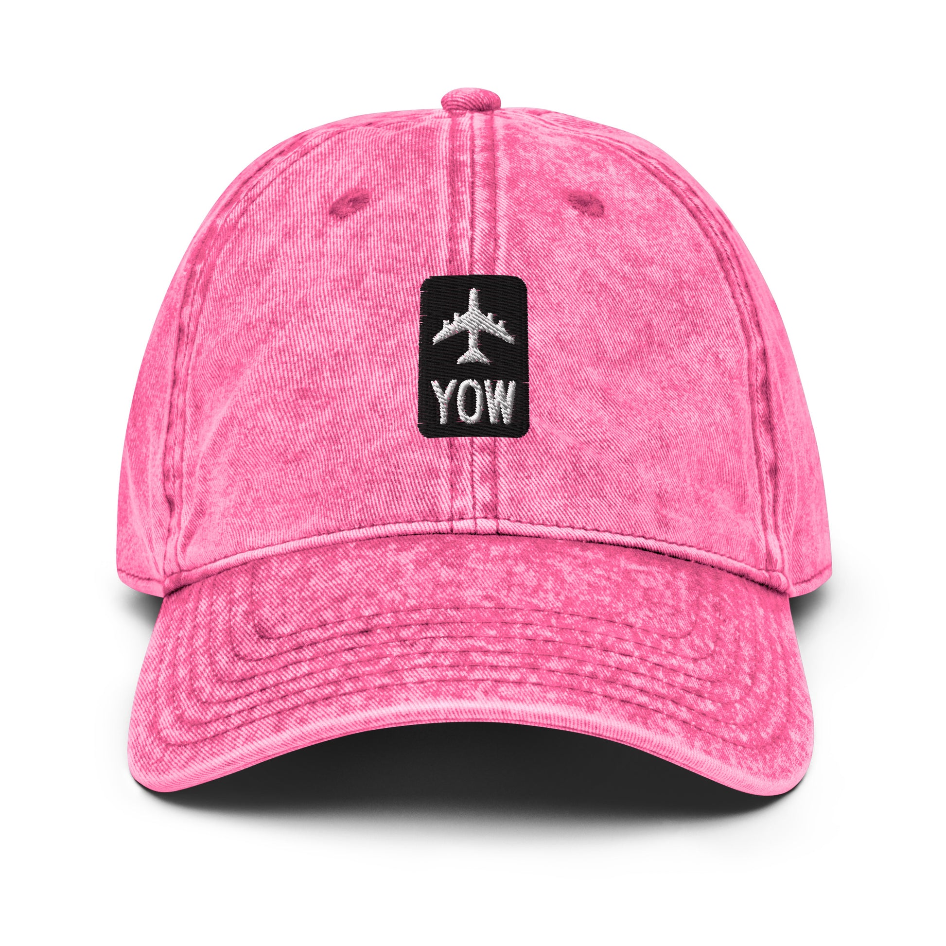 Jetliner Vintage Cotton Twill Baseball Cap • Black/White • YOW Ottawa • YHM Designs - Image 19