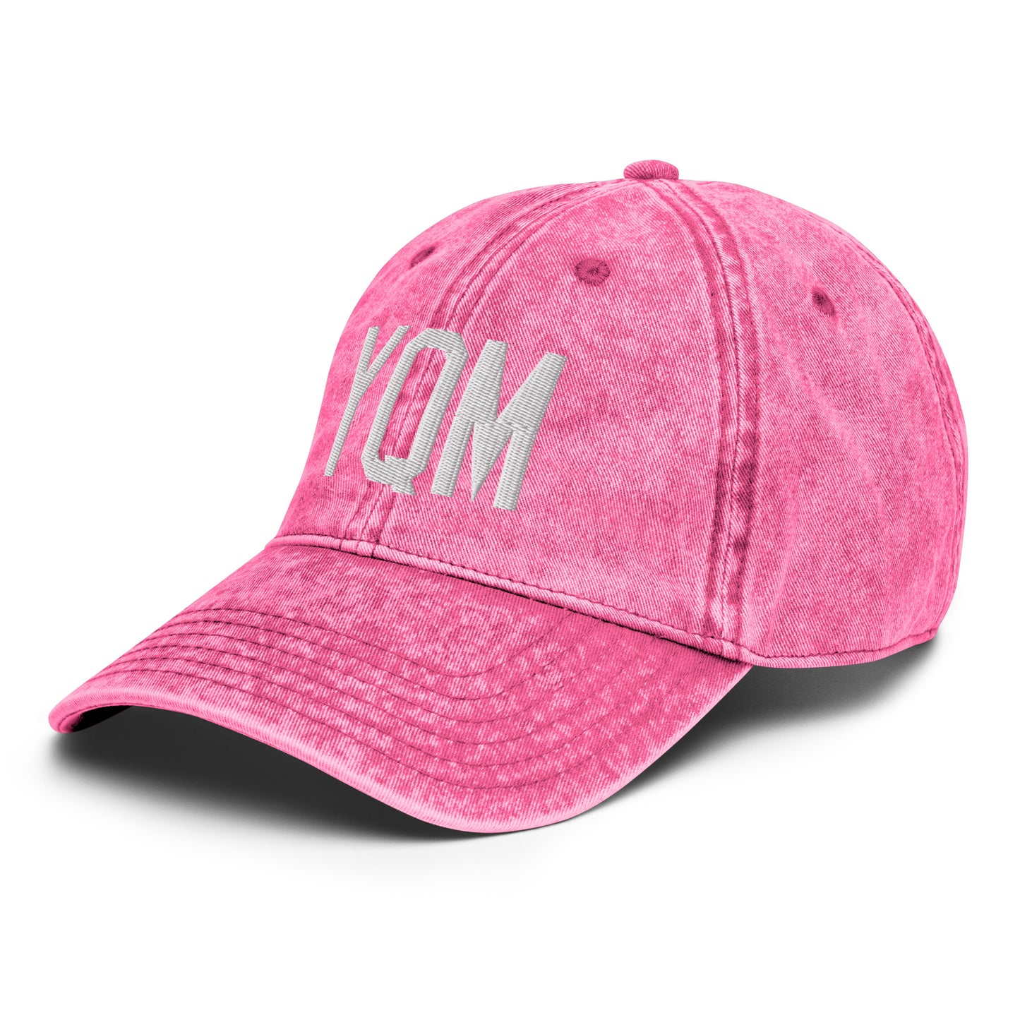 Airport Code Twill Cap - White • YQM Moncton • YHM Designs - Image 26