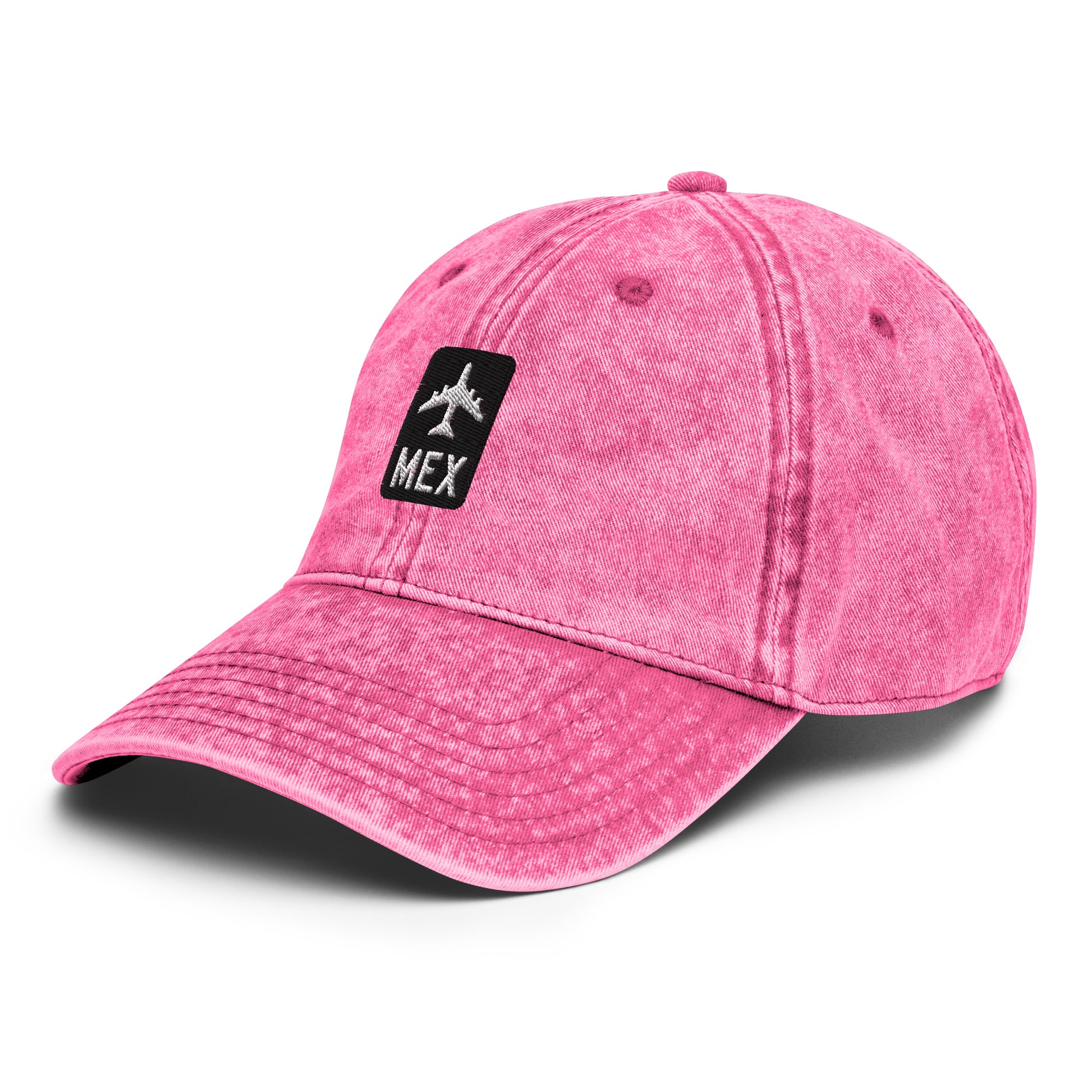 Jetliner Vintage Cotton Twill Baseball Cap • Black/White • MEX Mexico City • YHM Designs - Image 21