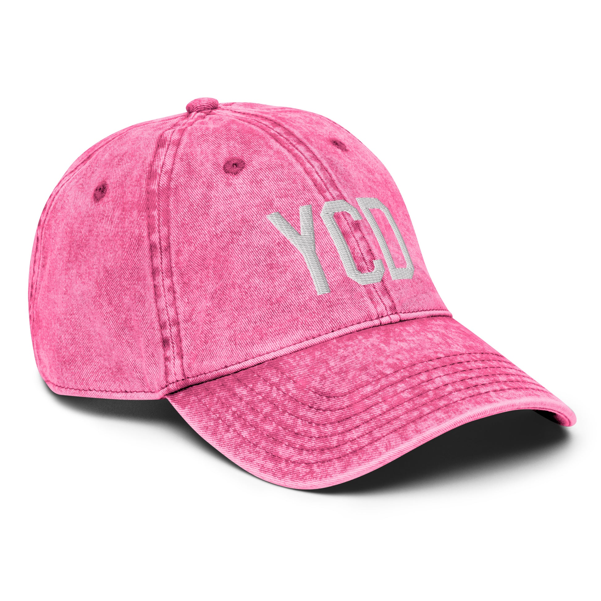 Airport Code Twill Cap - White • YCD Nanaimo • YHM Designs - Image 27