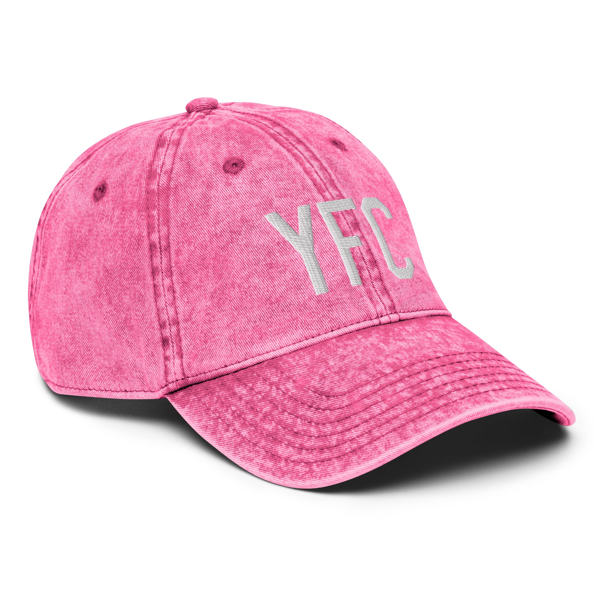 Airport Code Twill Cap - White • YFC Fredericton • YHM Designs - Image 27