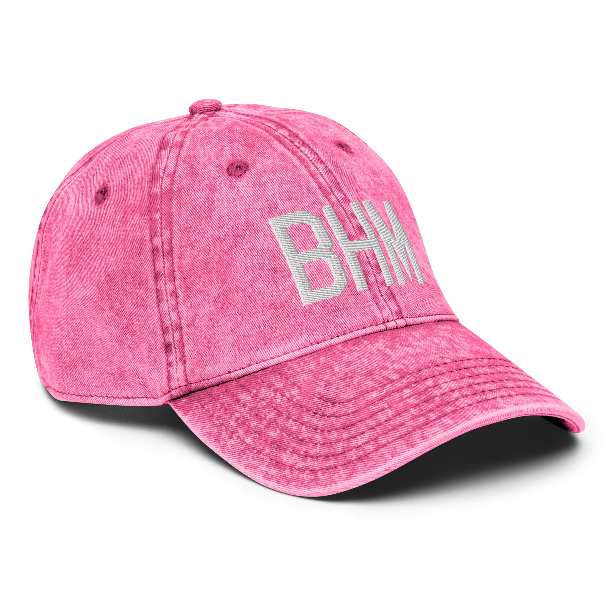 Airport Code Twill Cap - White • BHM Birmingham • YHM Designs - Image 27