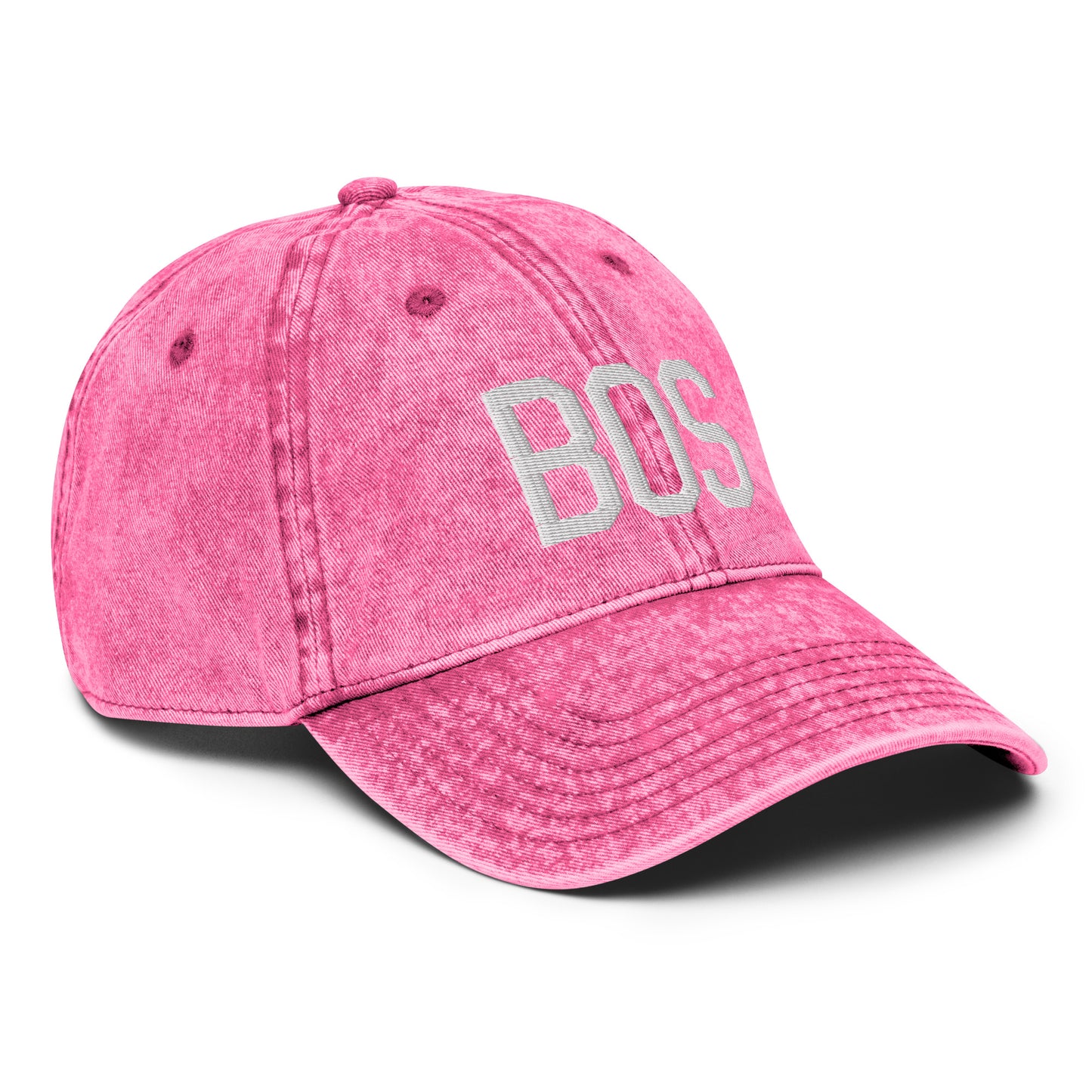Airport Code Twill Cap - White • BOS Boston • YHM Designs - Image 27