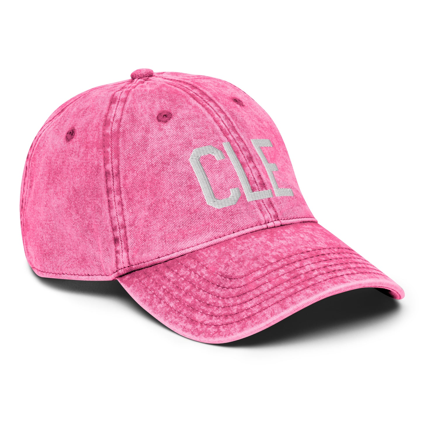Airport Code Twill Cap - White • CLE Cleveland • YHM Designs - Image 27