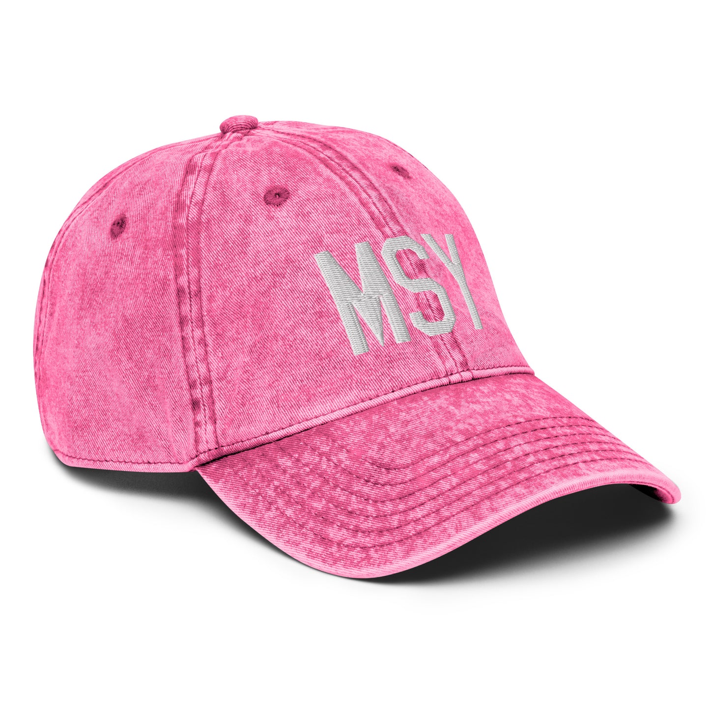 Airport Code Twill Cap - White • MSY New Orleans • YHM Designs - Image 27
