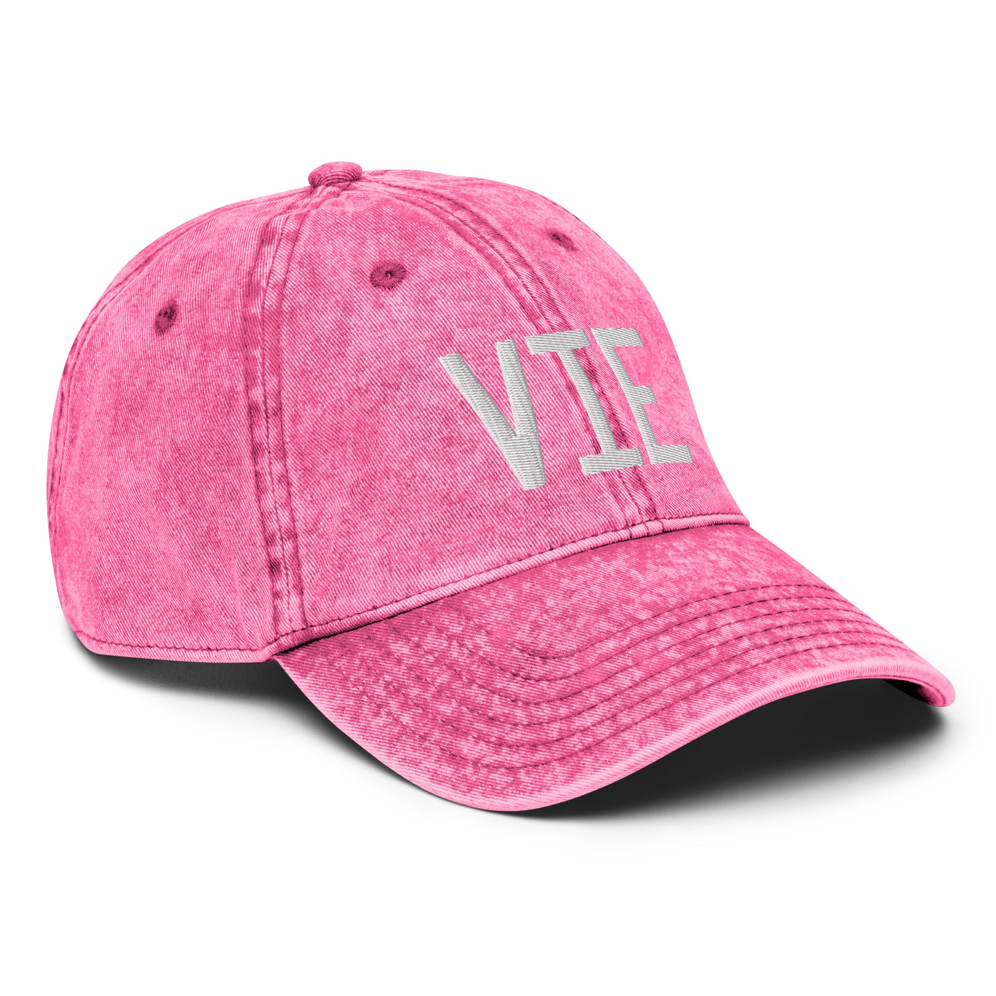 Airport Code Twill Cap - White • VIE Vienna • YHM Designs - Image 27