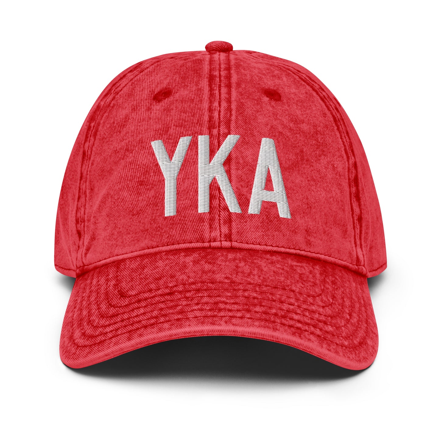 Airport Code Twill Cap - White • YKA Kamloops • YHM Designs - Image 22
