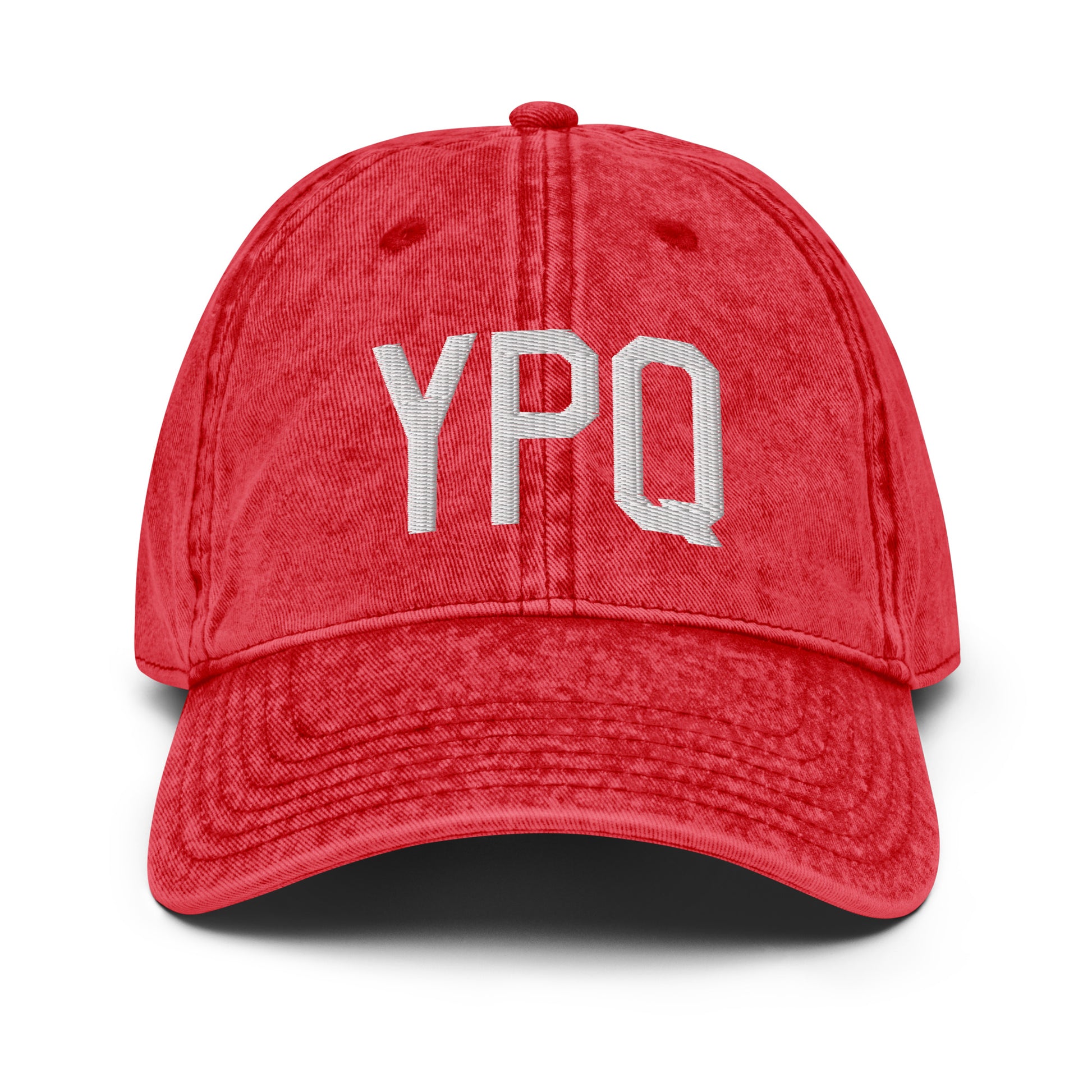 Airport Code Twill Cap - White • YPQ Peterborough • YHM Designs - Image 22