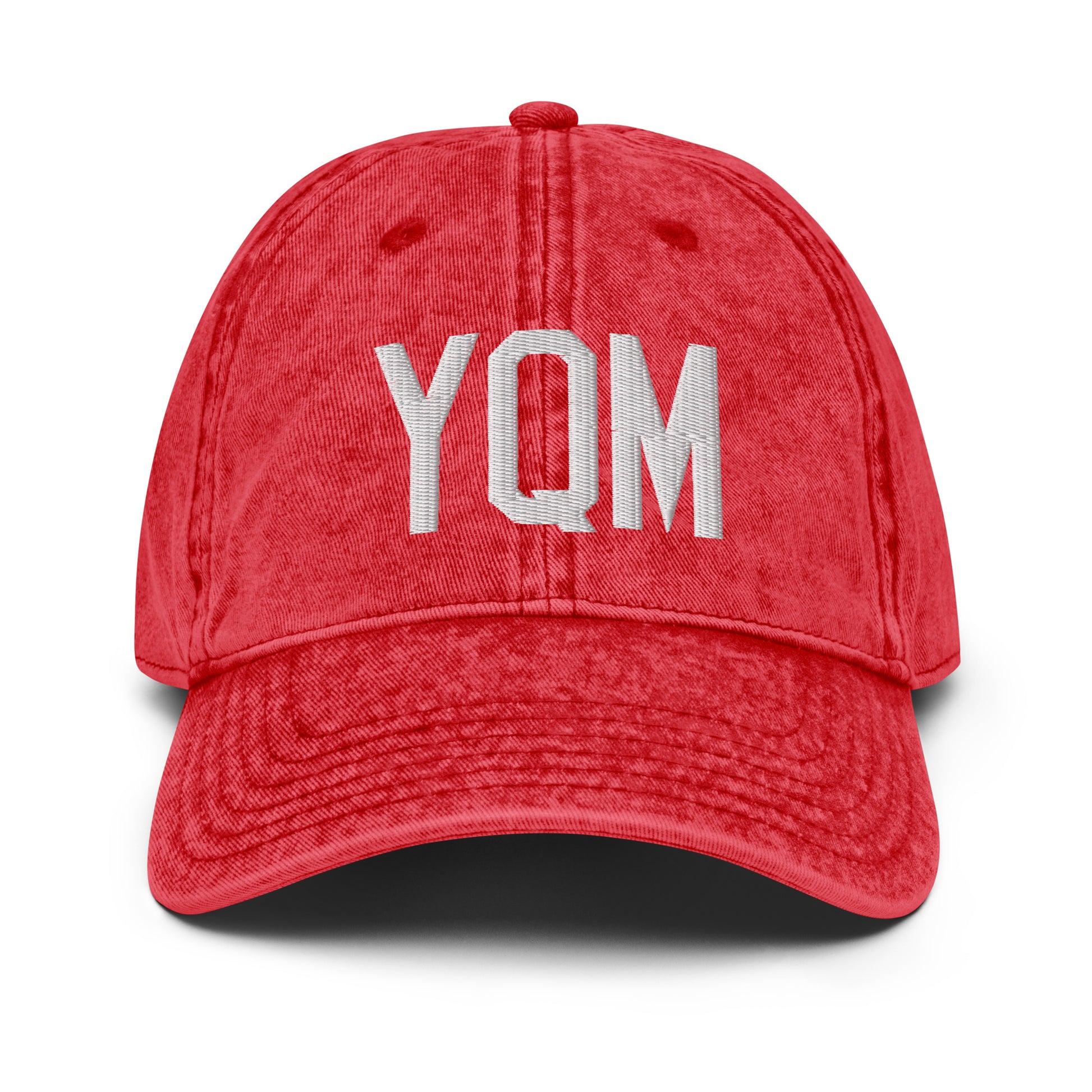 Airport Code Twill Cap - White • YQM Moncton • YHM Designs - Image 22