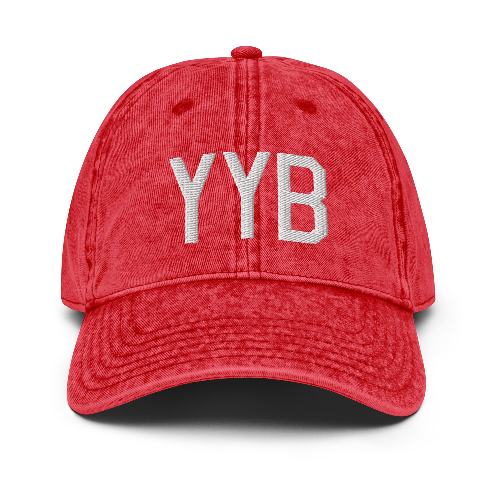 Airport Code Twill Cap - White • YYB North Bay • YHM Designs - Image 22