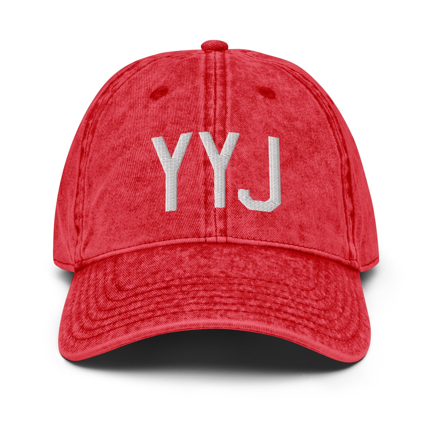 Airport Code Twill Cap - White • YYJ Victoria • YHM Designs - Image 22