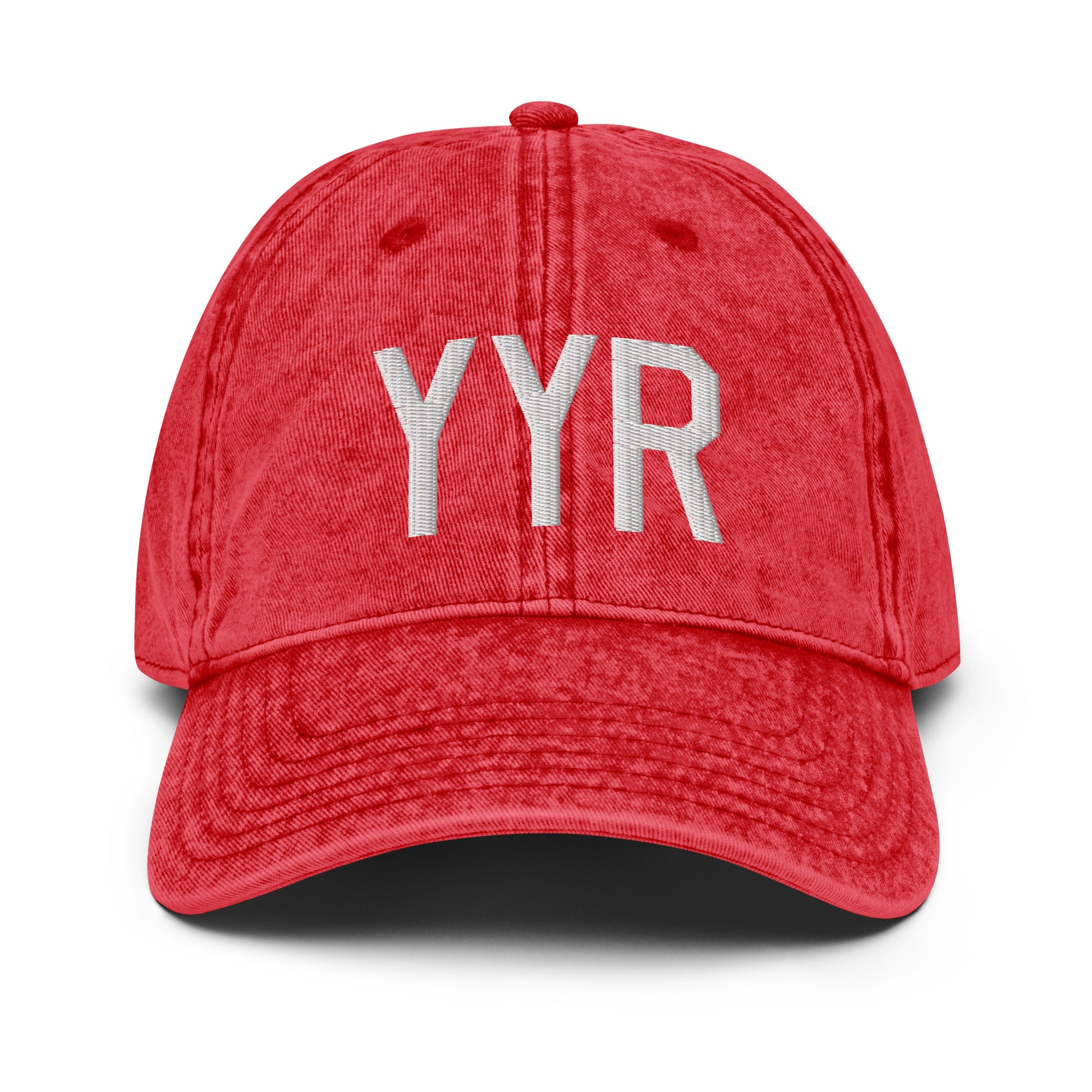 Airport Code Twill Cap - White • YYR Goose Bay • YHM Designs - Image 22