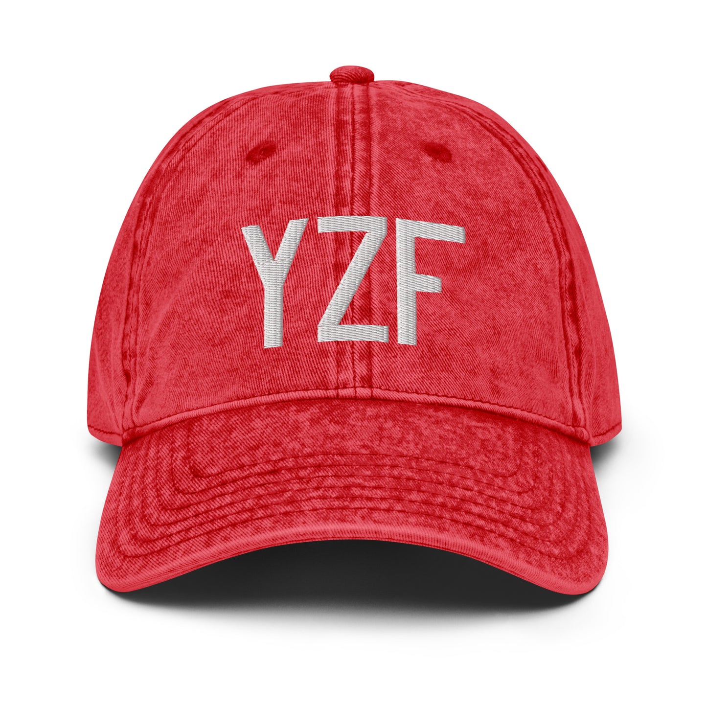 Airport Code Twill Cap - White • YZF Yellowknife • YHM Designs - Image 22