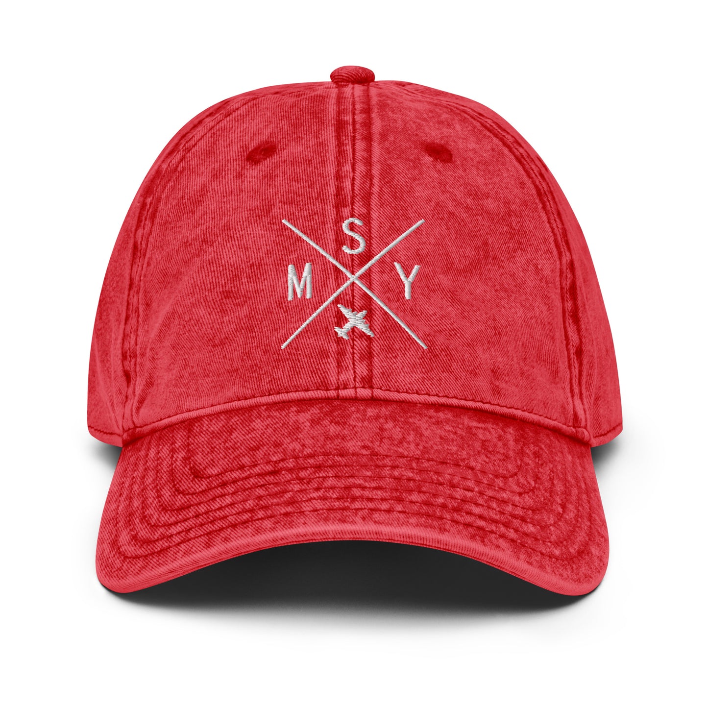 Crossed-X Cotton Twill Cap - White • MSY New Orleans • YHM Designs - Image 25