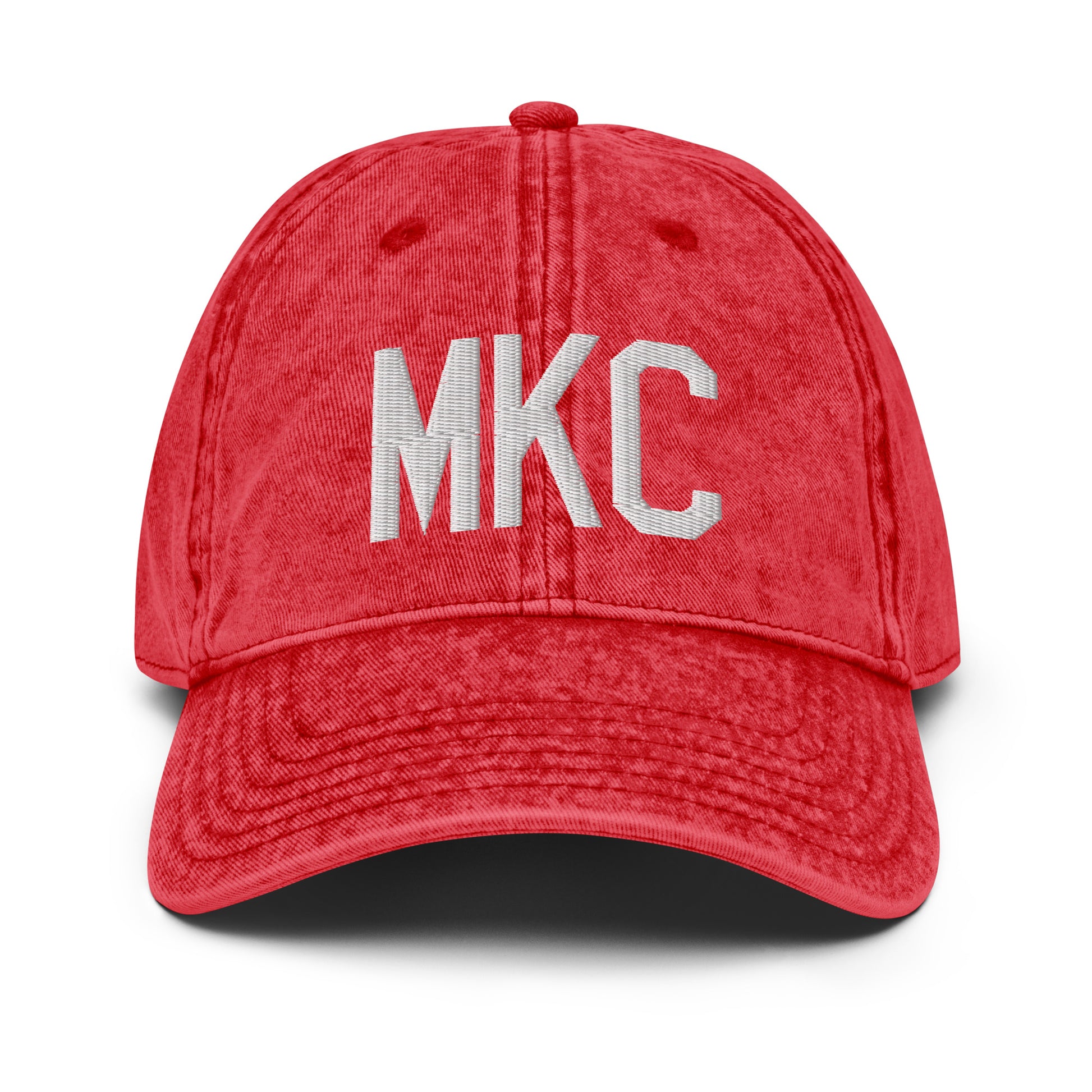Airport Code Twill Cap - White • MKC Kansas City • YHM Designs - Image 22