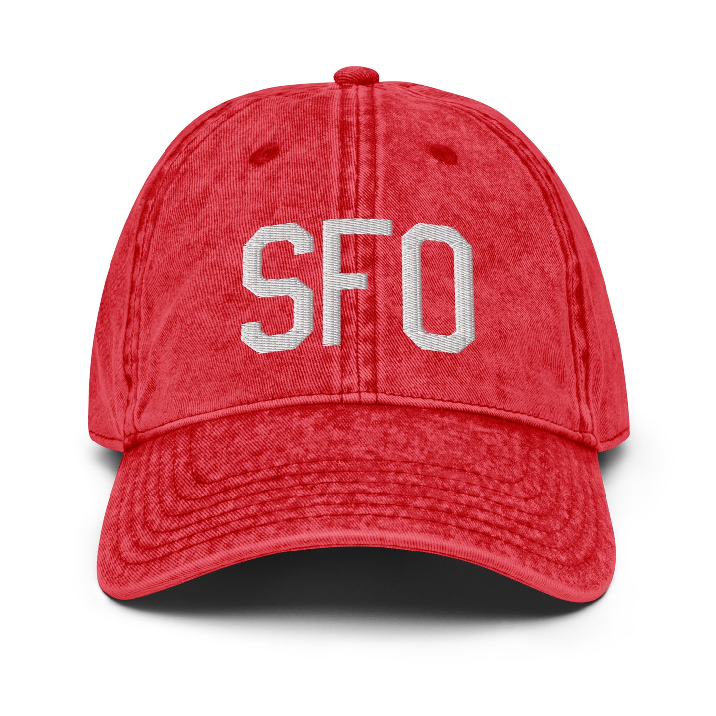 Airport Code Twill Cap - White • SFO San Francisco • YHM Designs - Image 22