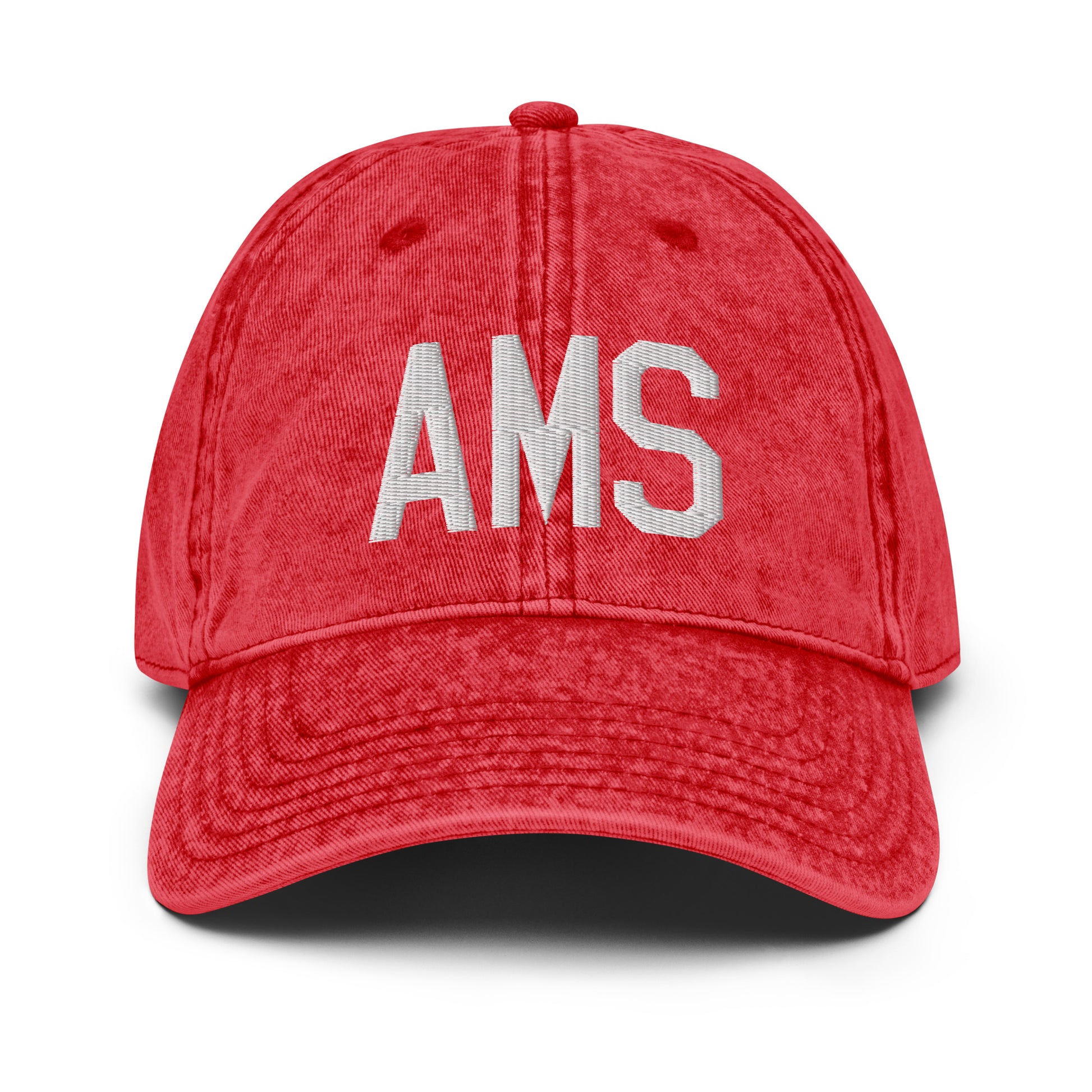Airport Code Twill Cap - White • AMS Amsterdam • YHM Designs - Image 22