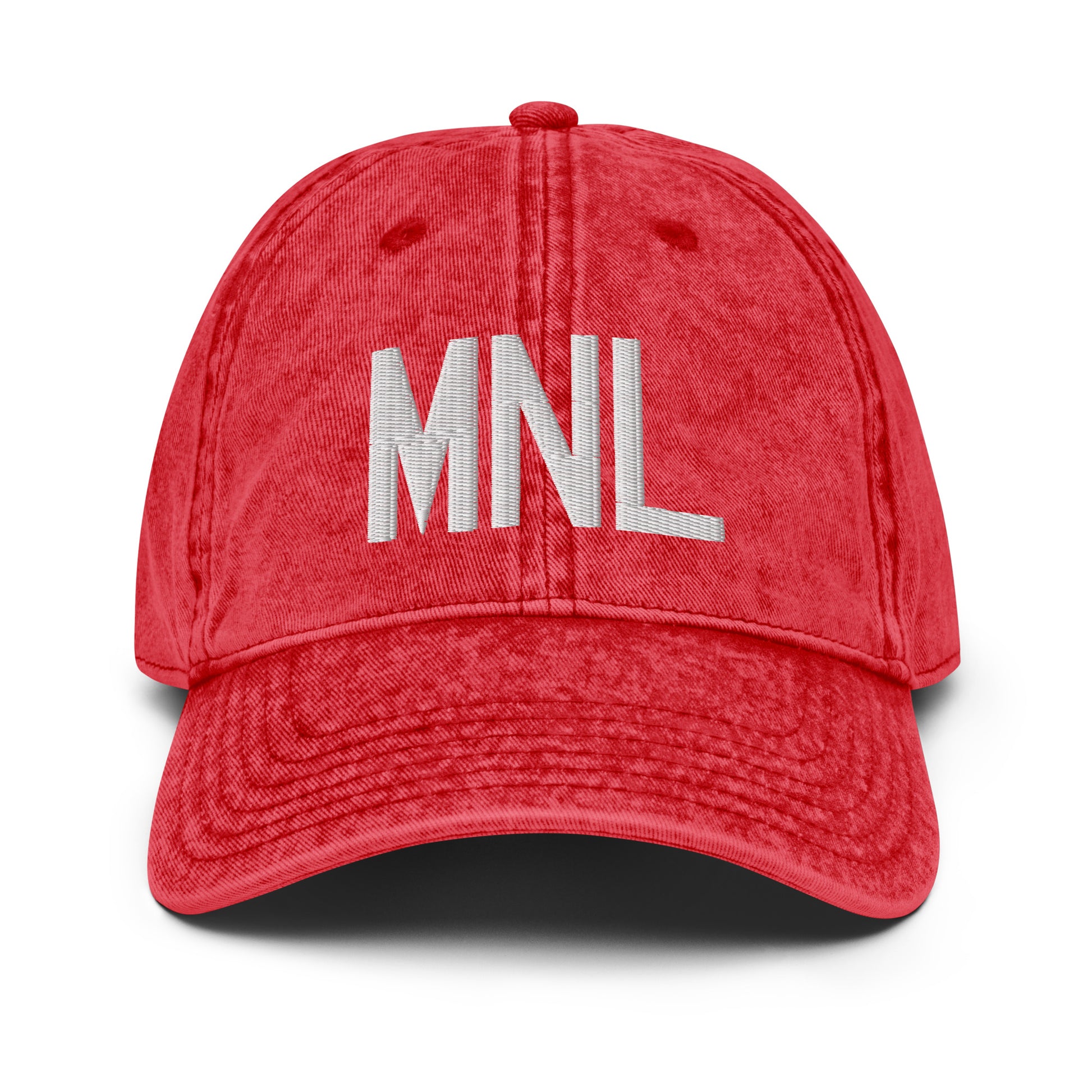 Airport Code Twill Cap - White • MNL Manila • YHM Designs - Image 22