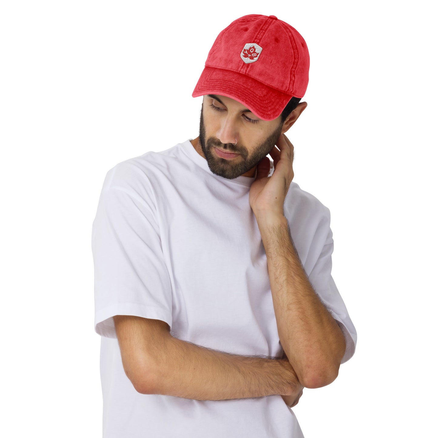 Maple Leaf Twill Cap - Red/White • YQB Quebec City • YHM Designs - Image 11