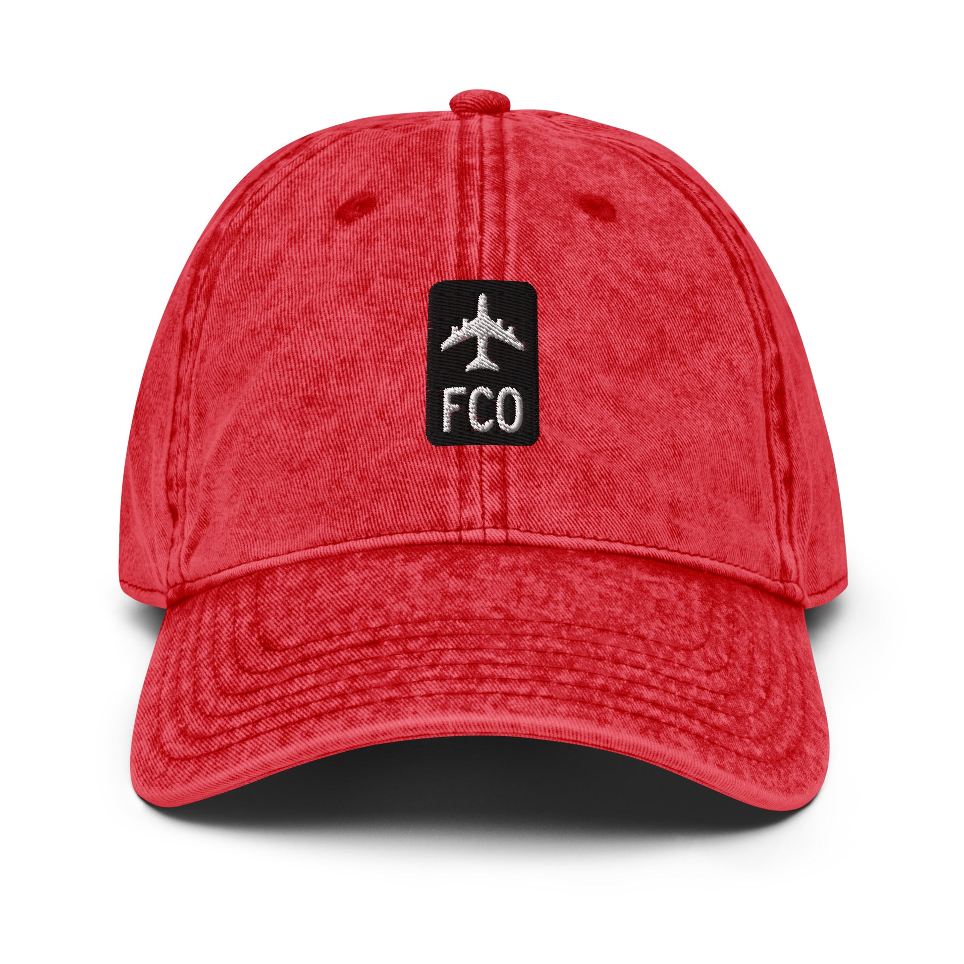 Jetliner Vintage Cotton Twill Baseball Cap • Black/White • FCO Rome • YHM Designs - Image 16