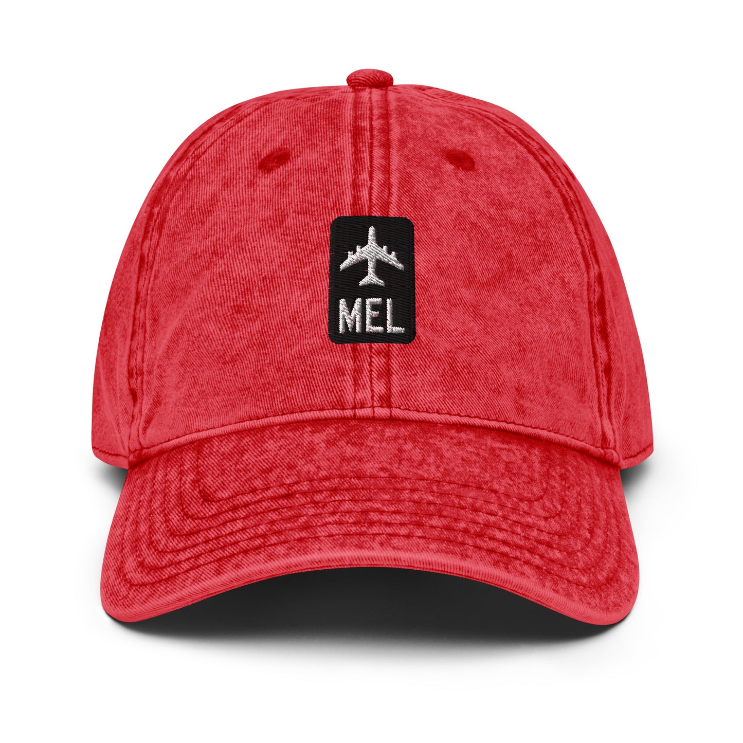 Jetliner Vintage Cotton Twill Baseball Cap • Black/White • MEL Melbourne Souvenir • YHM Designs - Image 16