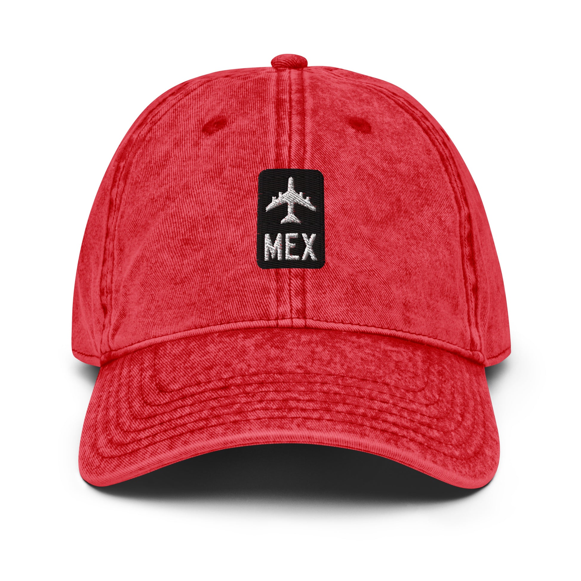 Jetliner Vintage Cotton Twill Baseball Cap • Black/White • MEX Mexico City • YHM Designs - Image 16