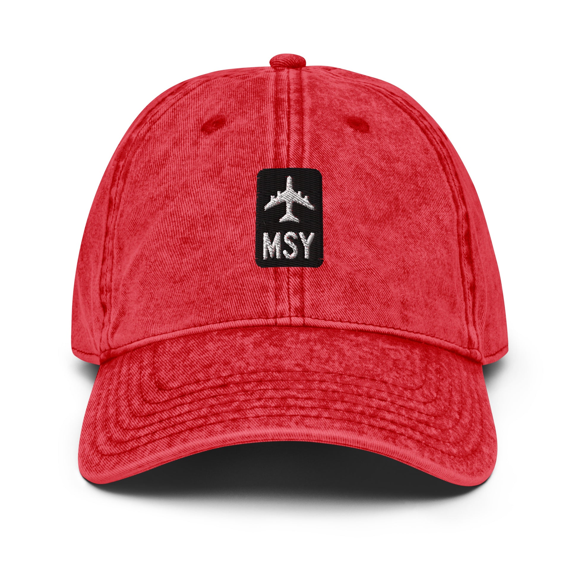Jetliner Vintage Cotton Twill Baseball Cap • Black/White • MSY New Orleans • YHM Designs - Image 16
