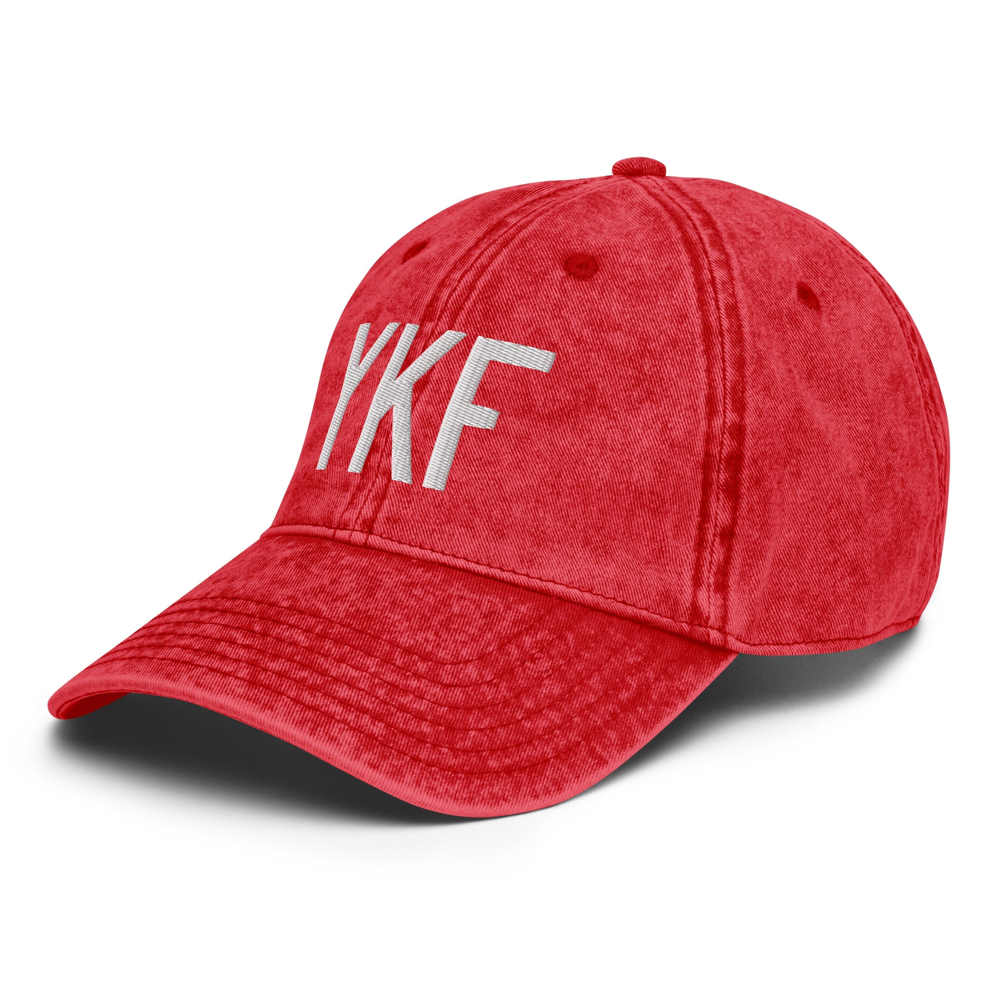 Airport Code Twill Cap - White • YKF Waterloo • YHM Designs - Image 23