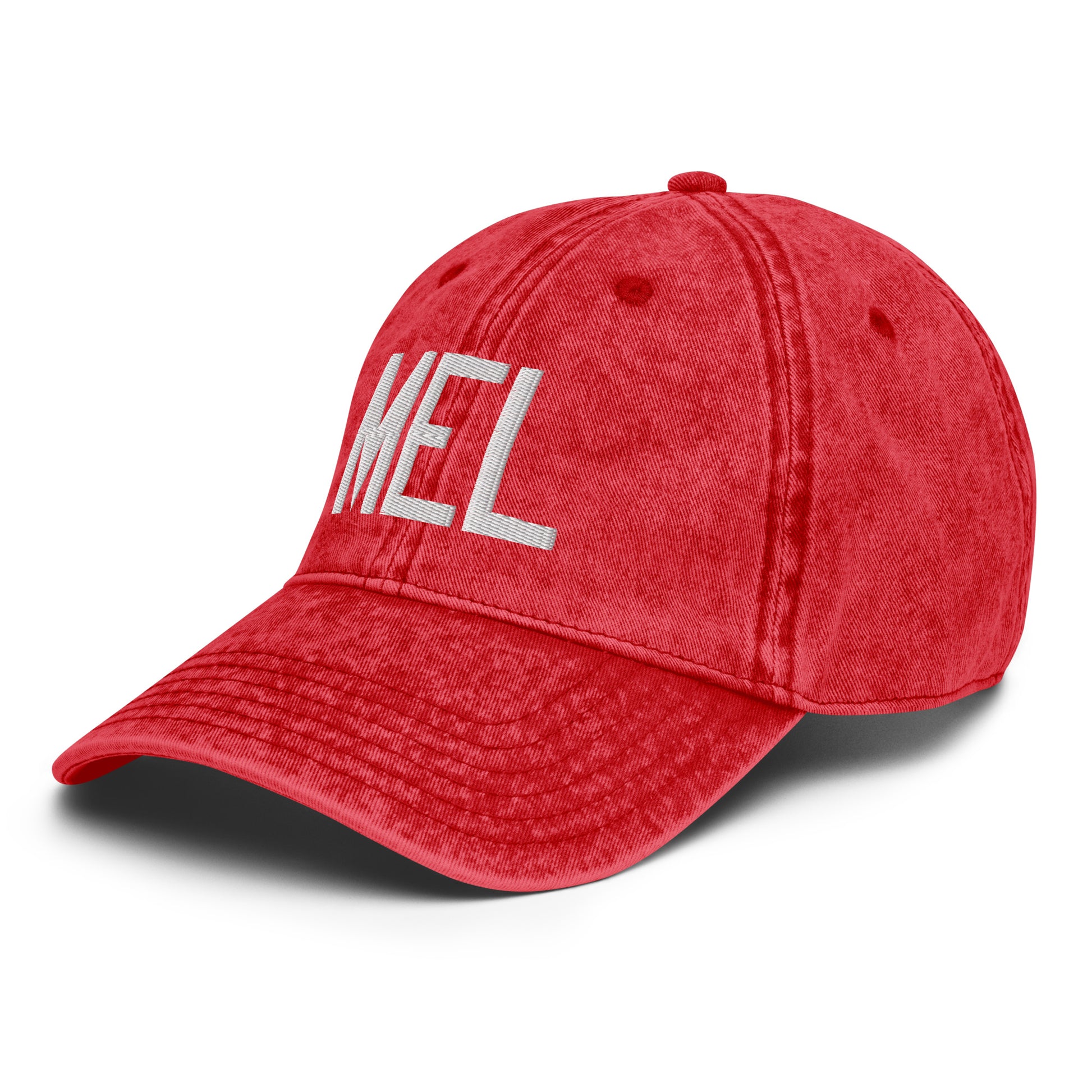 Airport Code Twill Cap - White • MEL Melbourne • YHM Designs - Image 23