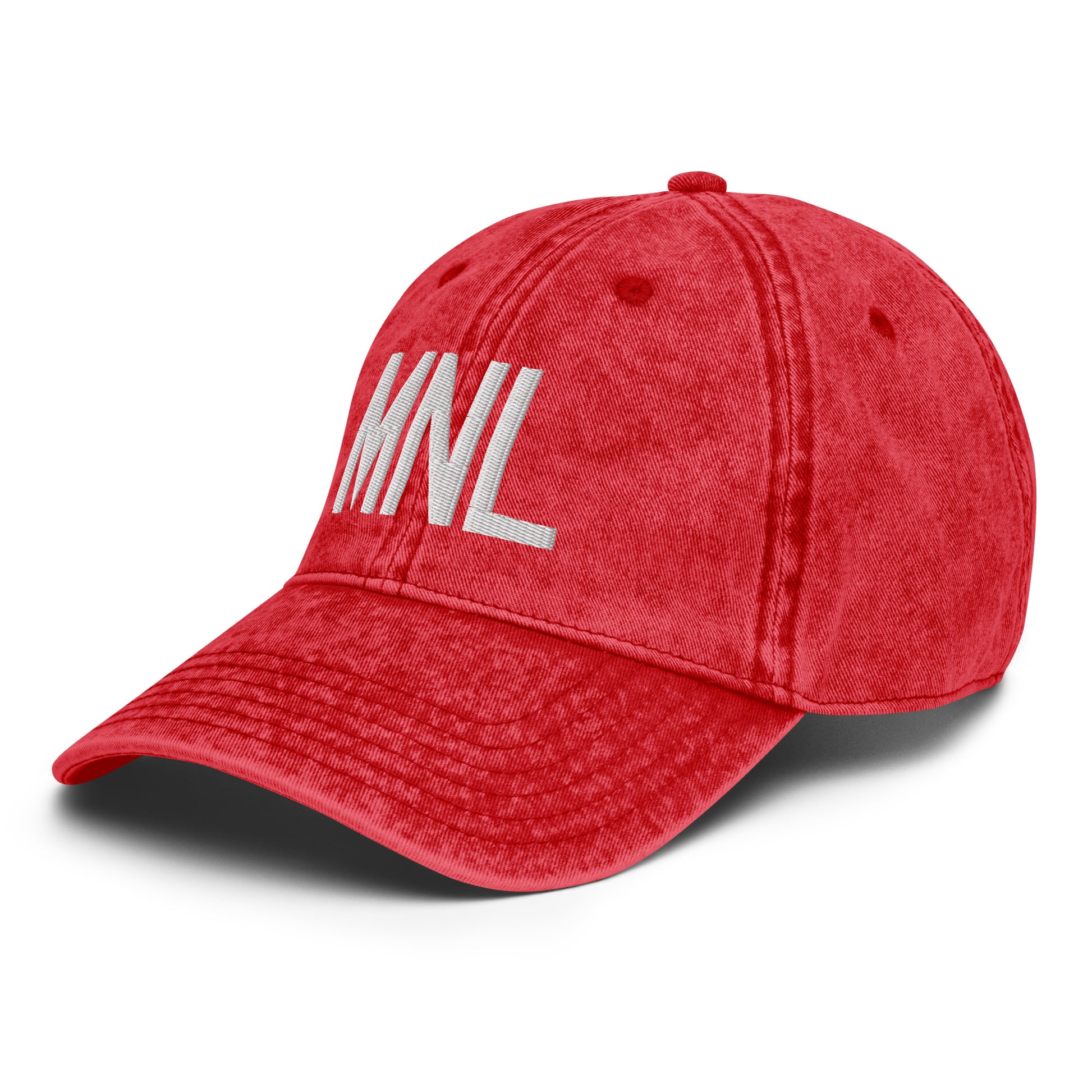 Airport Code Twill Cap - White • MNL Manila • YHM Designs - Image 23