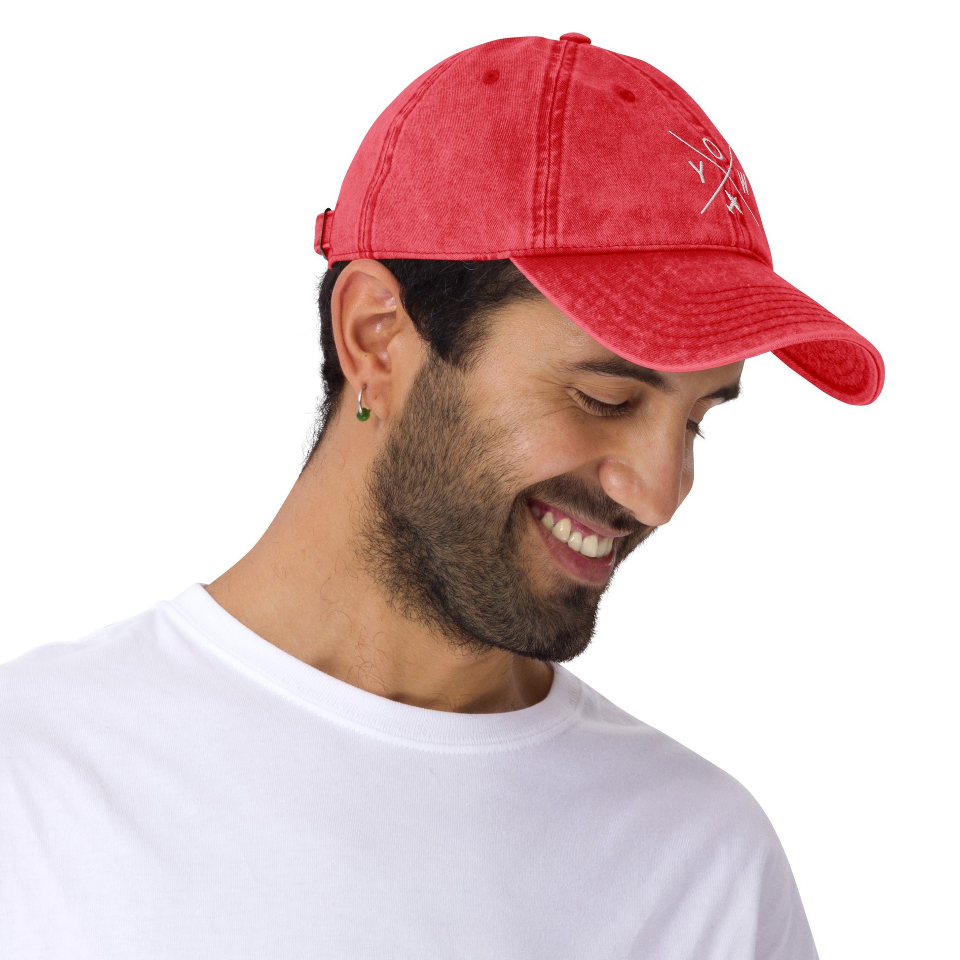 Crossed-X Cotton Twill Cap - White • YOW Ottawa • YHM Designs - Image 09