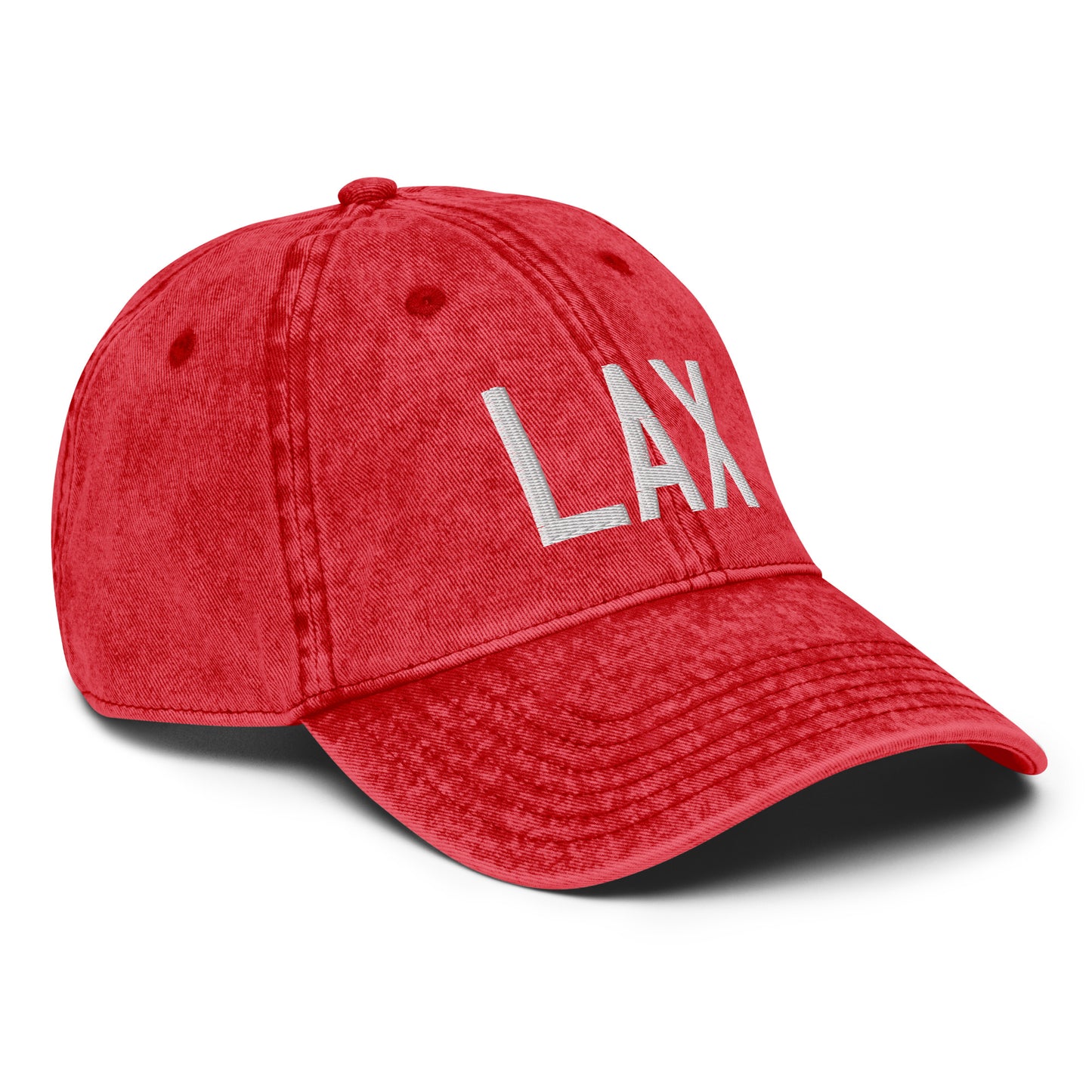 Airport Code Twill Cap - White • LAX Los Angeles • YHM Designs - Image 24