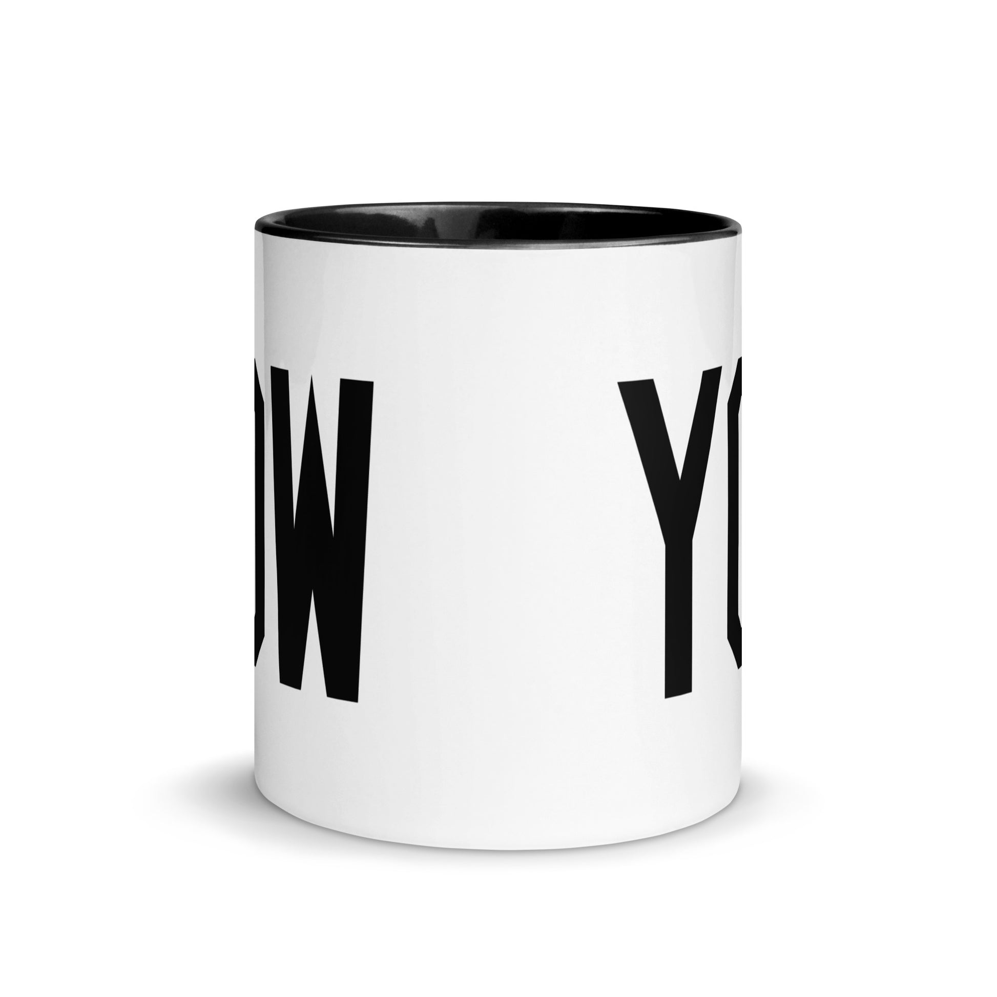 Airport Code Coffee Mug - Black • YOW Ottawa • YHM Designs - Image 02