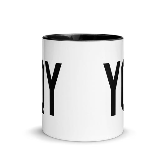 Airport Code Coffee Mug - Black • YQY Sydney • YHM Designs - Image 02