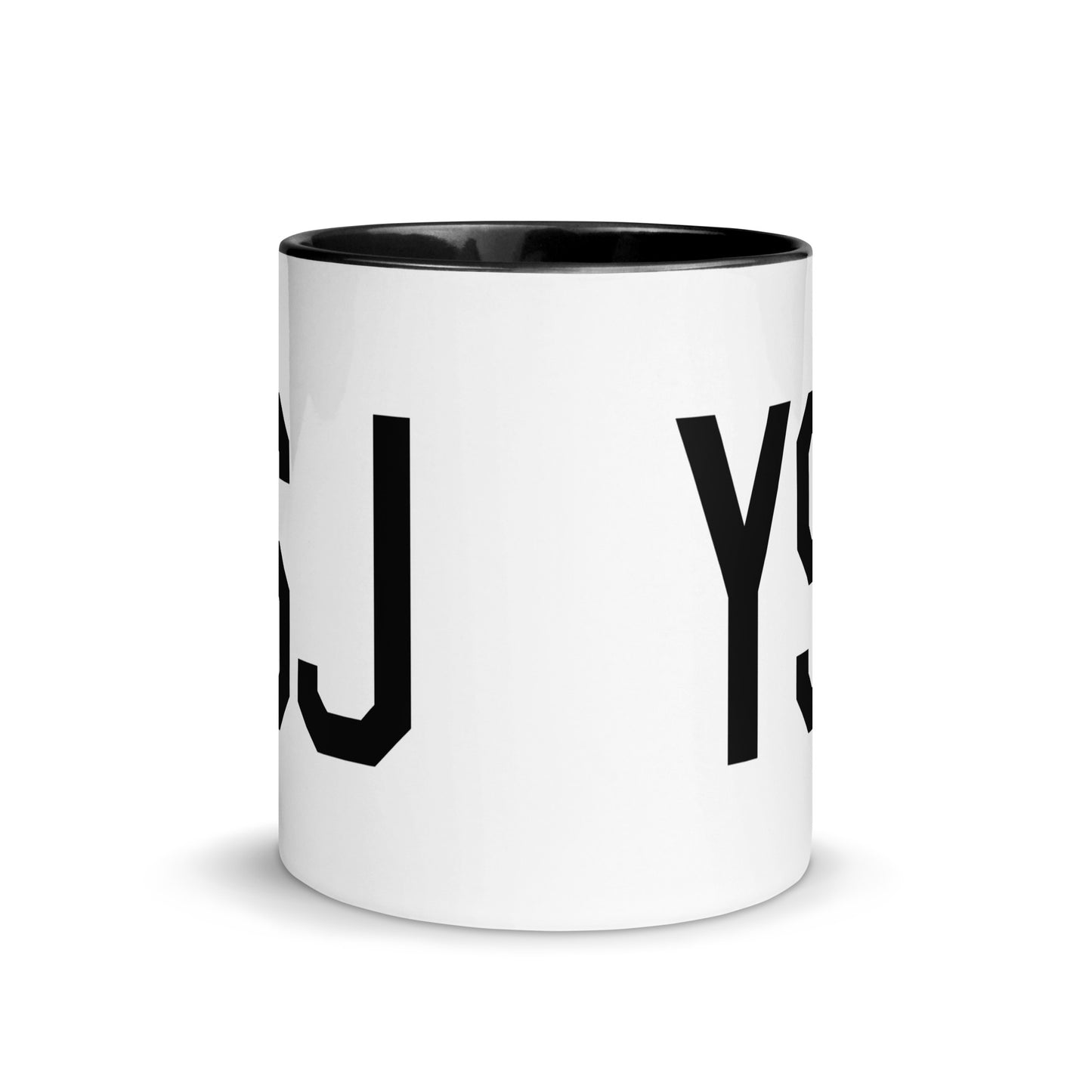 Airport Code Coffee Mug - Black • YSJ Saint John • YHM Designs - Image 02