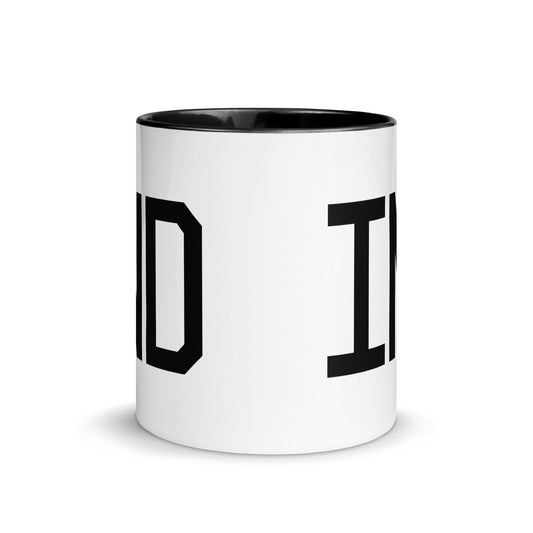 Aviation-Theme Coffee Mug - Black • IND Indianapolis • YHM Designs - Image 02