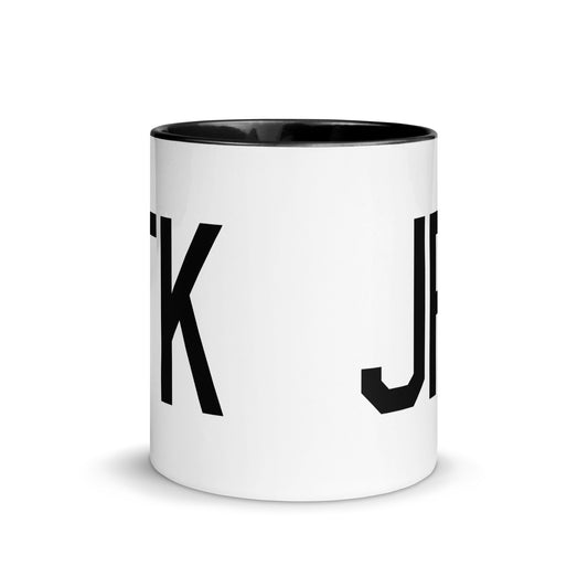 Aviation-Theme Coffee Mug - Black • JFK New York City • YHM Designs - Image 02