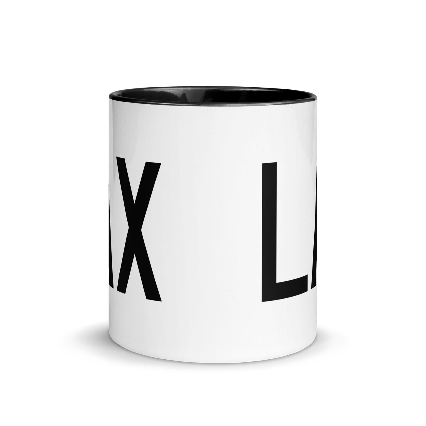 Airport Code Coffee Mug - Black • LAX Los Angeles • YHM Designs - Image 02