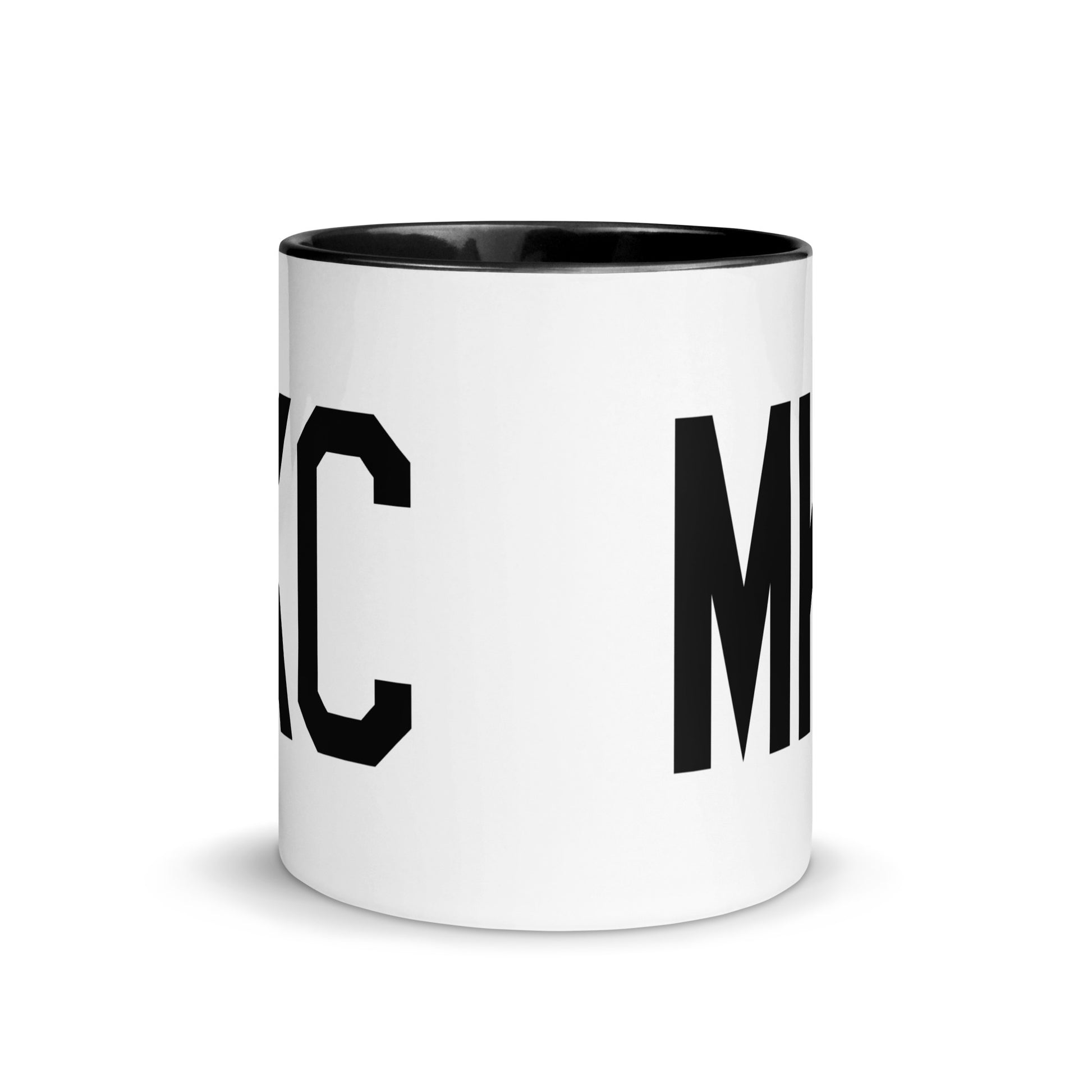 Airport Code Coffee Mug - Black • MKC Kansas City • YHM Designs - Image 02