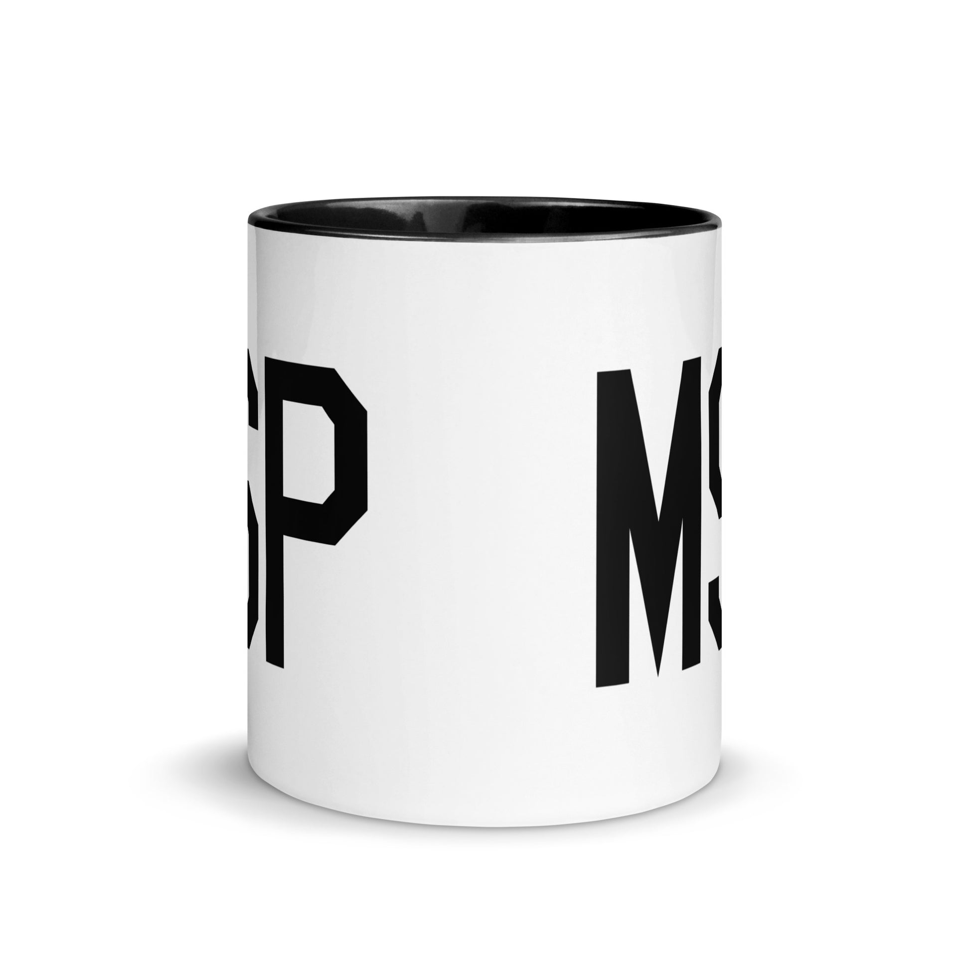 Airport Code Coffee Mug - Black • MSP Minneapolis • YHM Designs - Image 02