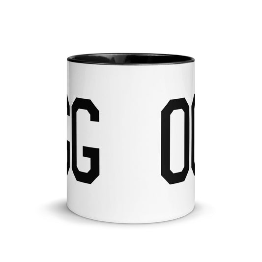 Airport Code Coffee Mug - Black • OGG Maui • YHM Designs - Image 02