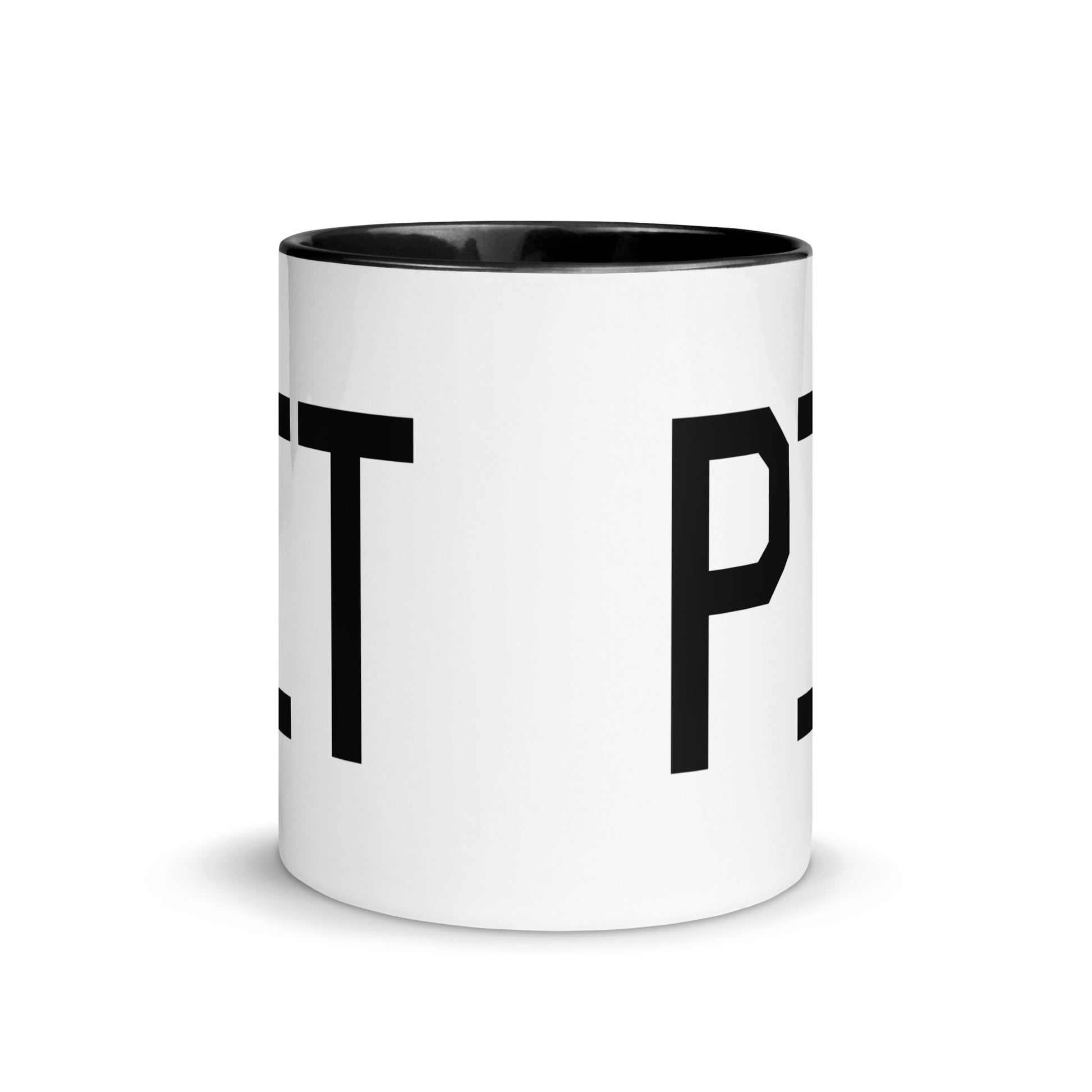 Airport Code Coffee Mug - Black • PIT Pittsburgh • YHM Designs - Image 02