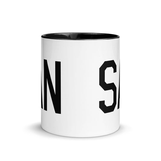 Aviation-Theme Coffee Mug - Black • SAN San Diego • YHM Designs - Image 02